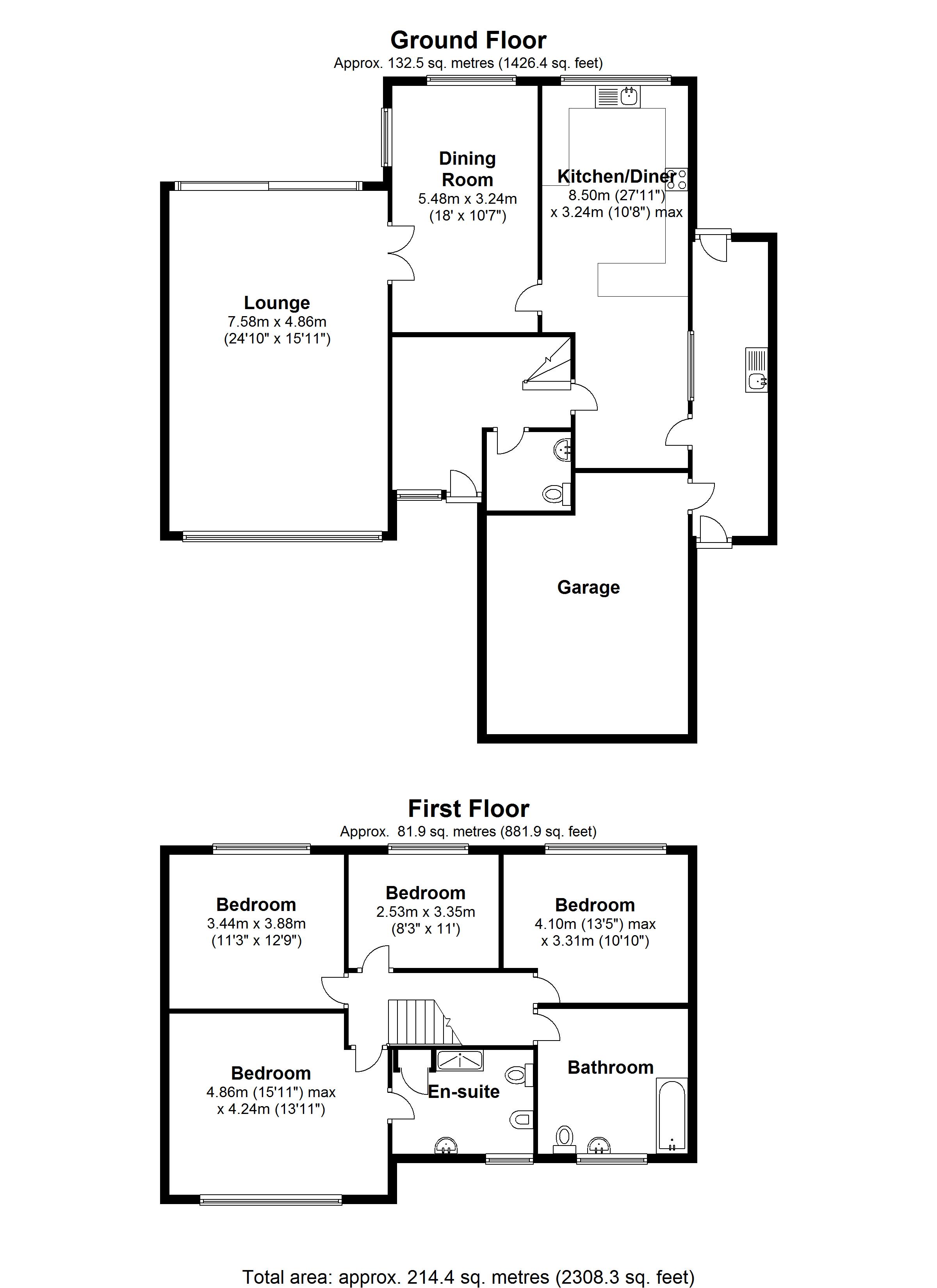 Floorplan for White House Close, Solihull