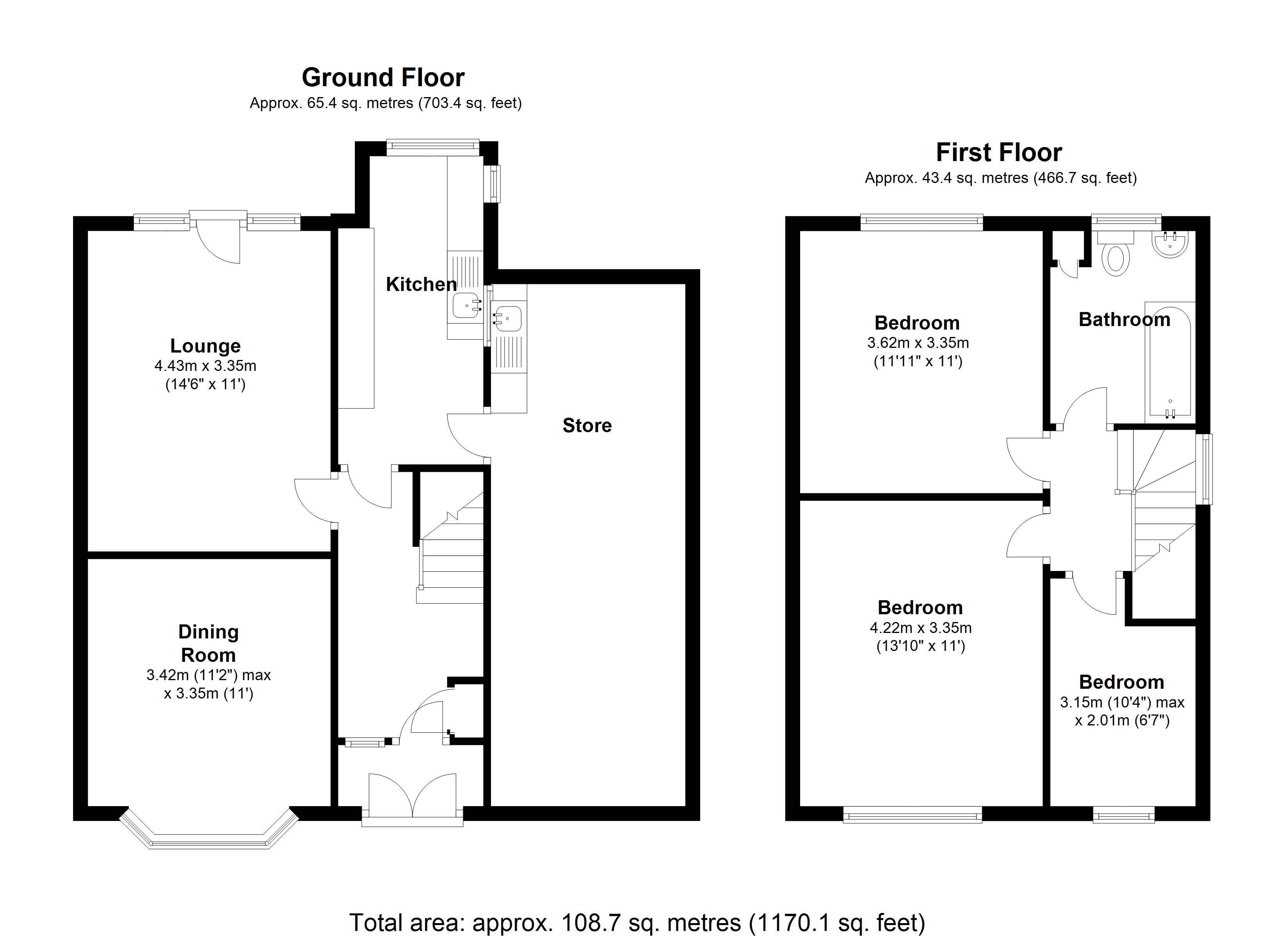 Floorplan for The Dell, Solihull