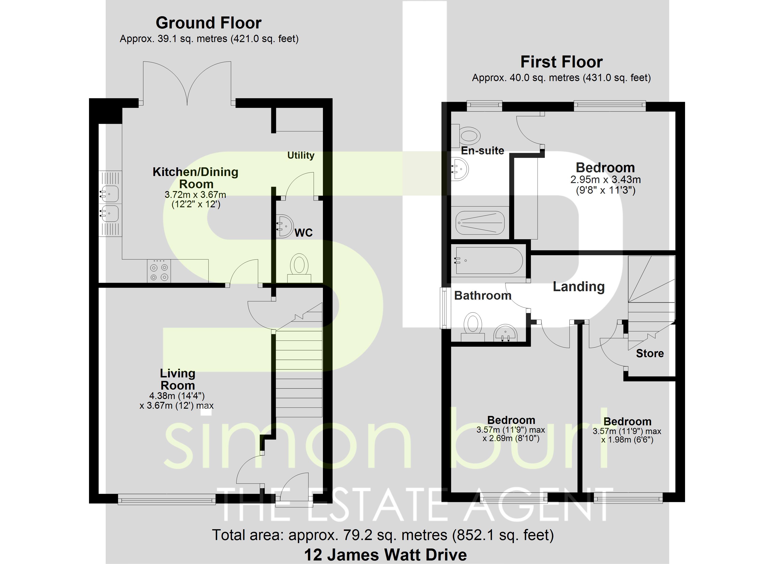 Floorplan for James Watt Drive, Solihull