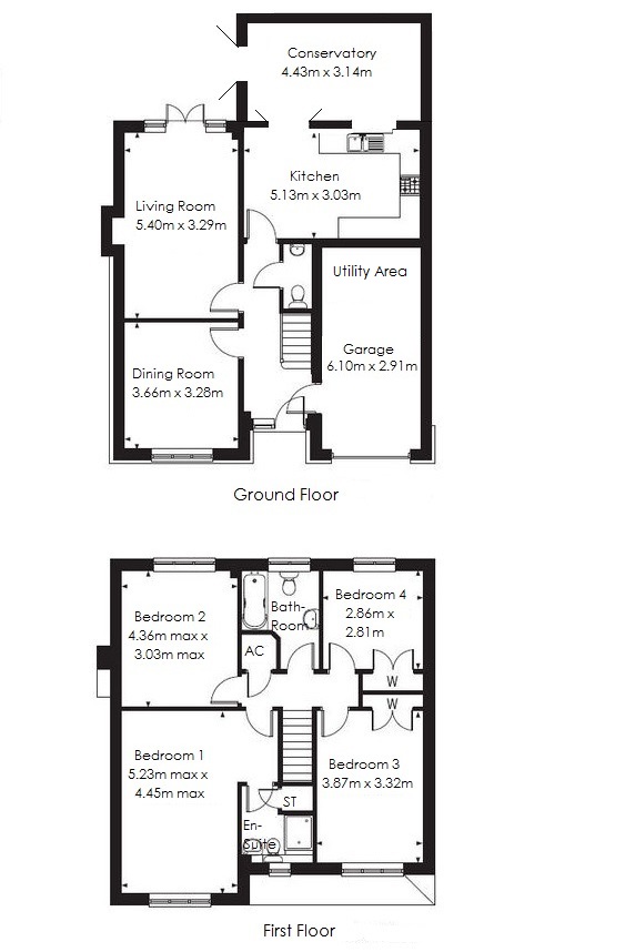 Floorplan for Kenilworth Road, Balsall Common