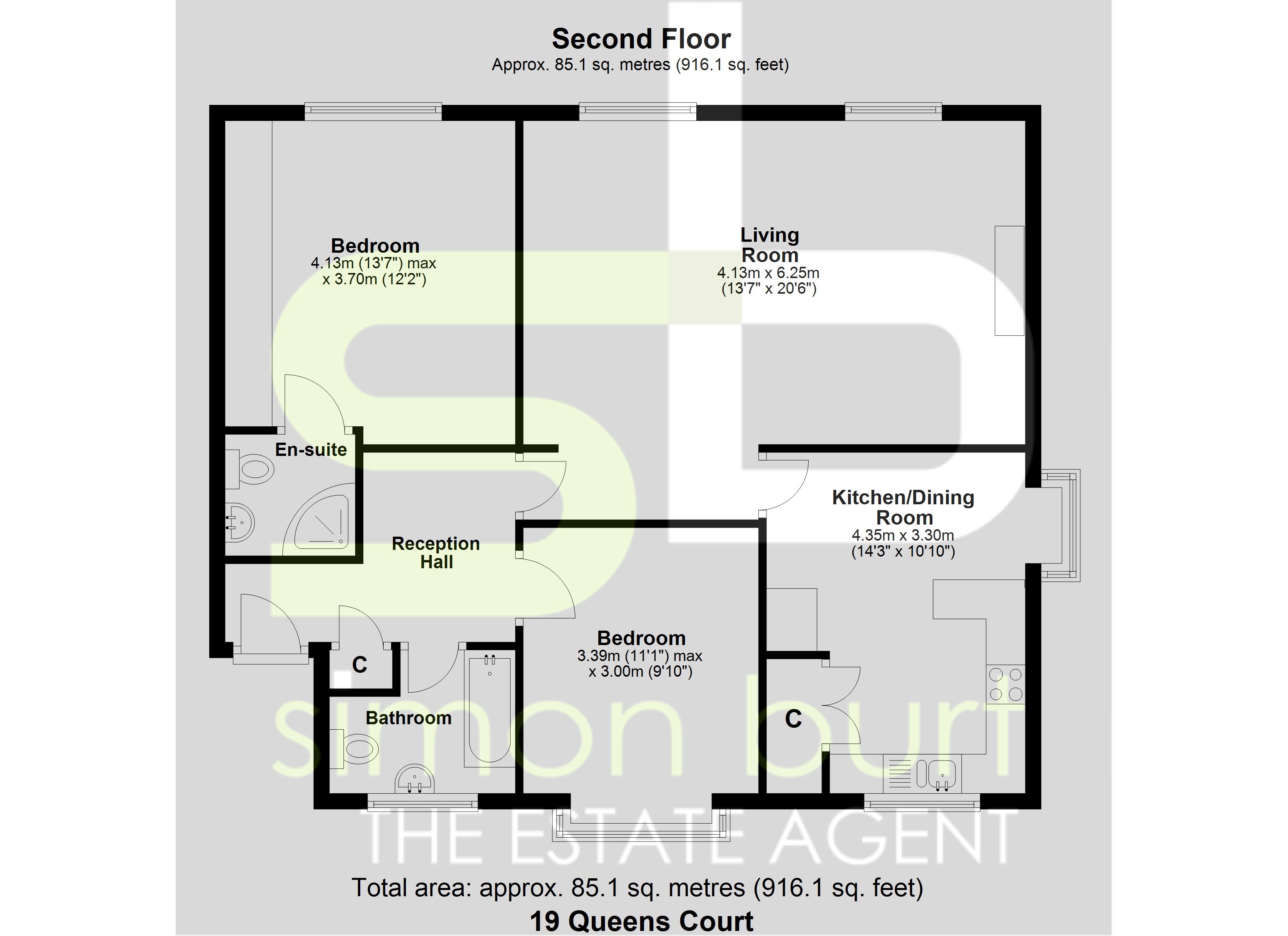Floorplan for Queens Court, Solihull