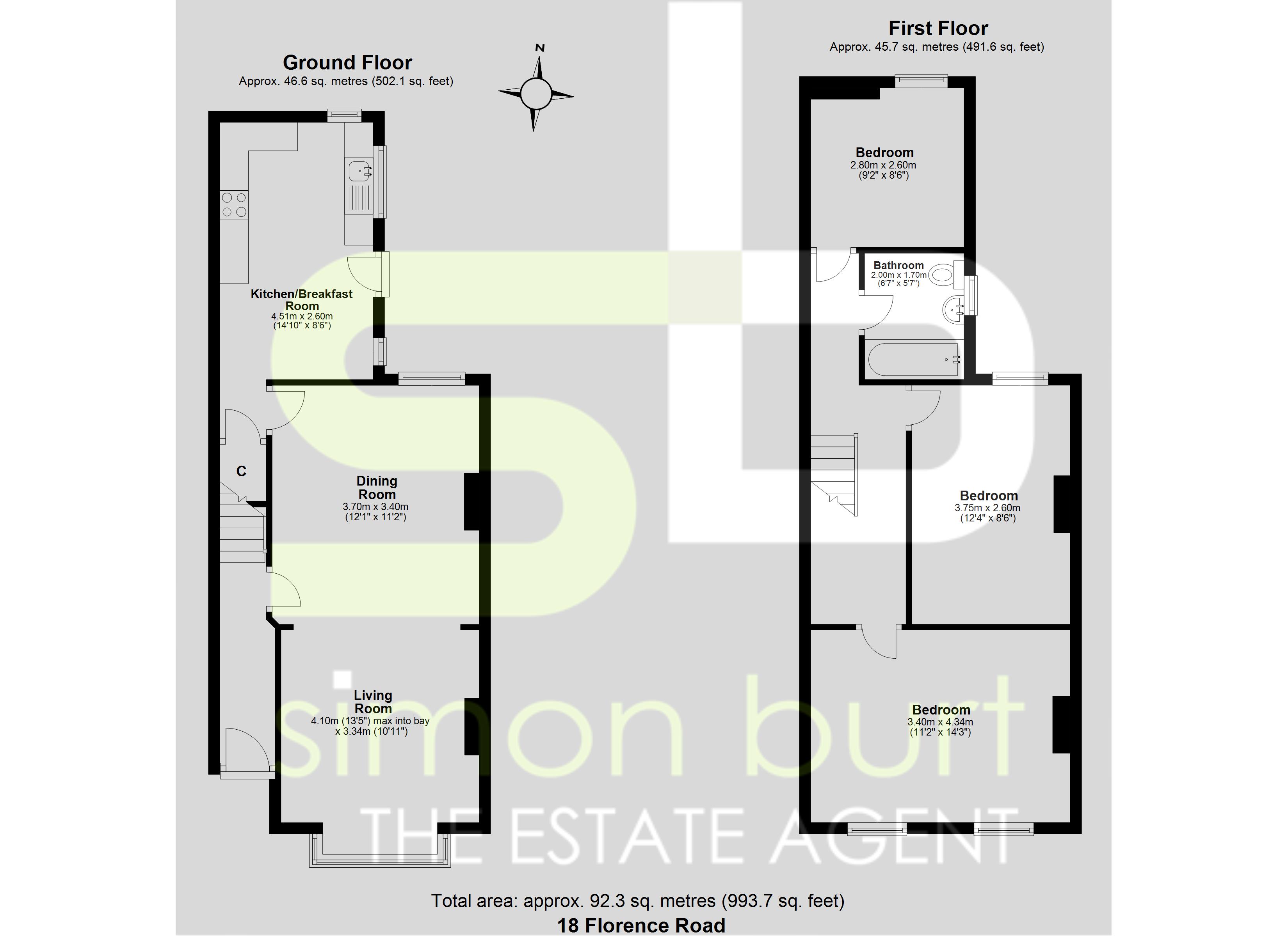 Floorplan for Florence Road, Birmingham