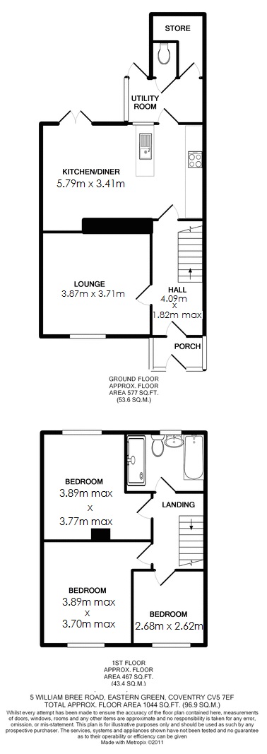 Floorplan for William Bree Road, Coventry