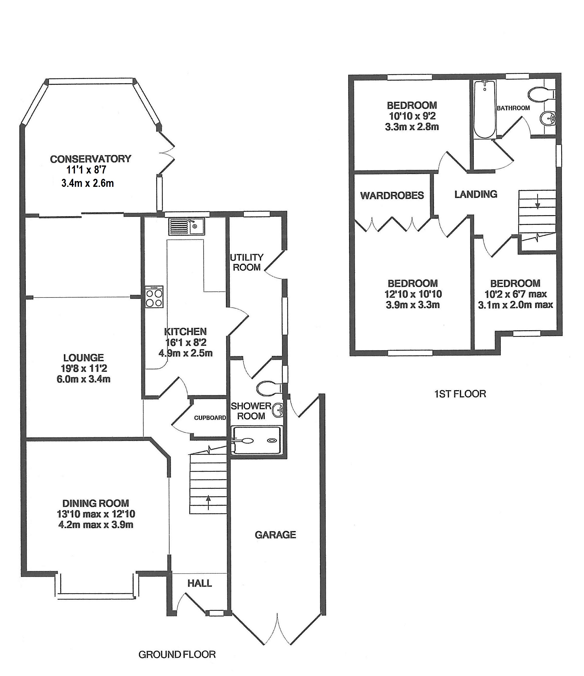 Floorplan for Rouncil Lane, Kenilworth