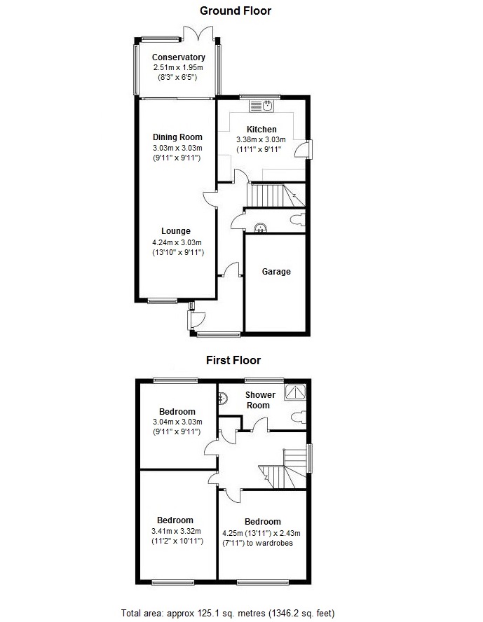 Floorplan for Arden Close, Meriden