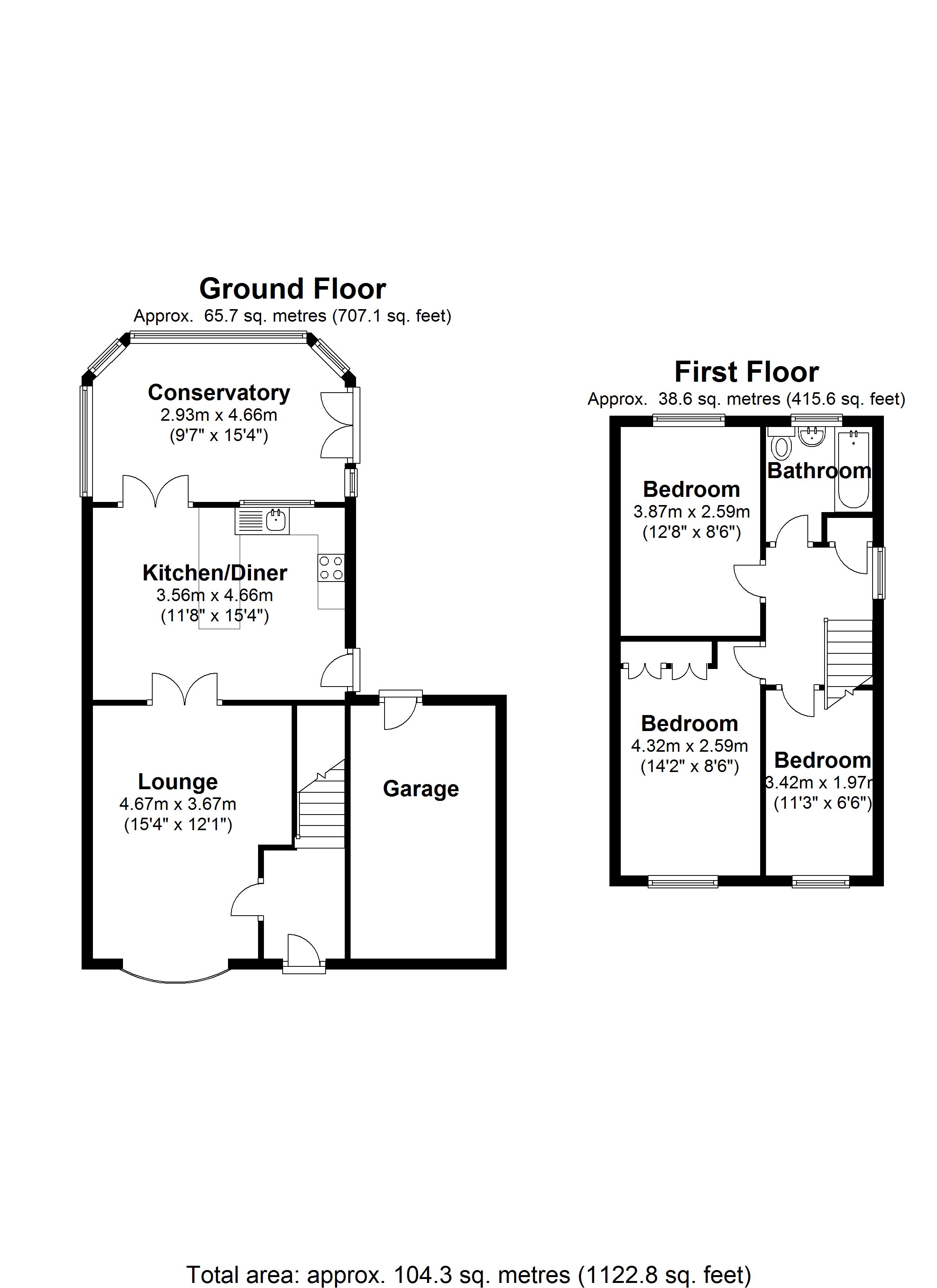 Floorplan for Kemps Green Road, Balsall Common