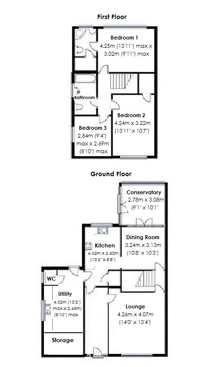 Floorplan for Grange Road, Balsall Common