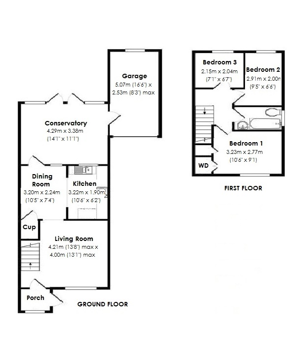 Floorplan for Turton Way, Kenilworth