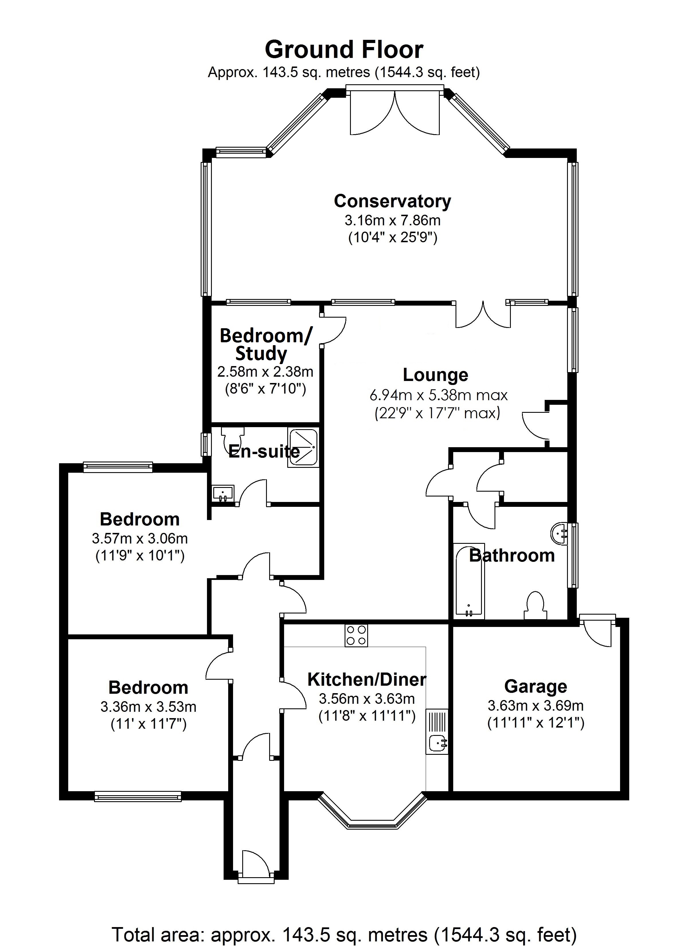 Floorplan for Birchy Leasowes Lane, Tidbury Green