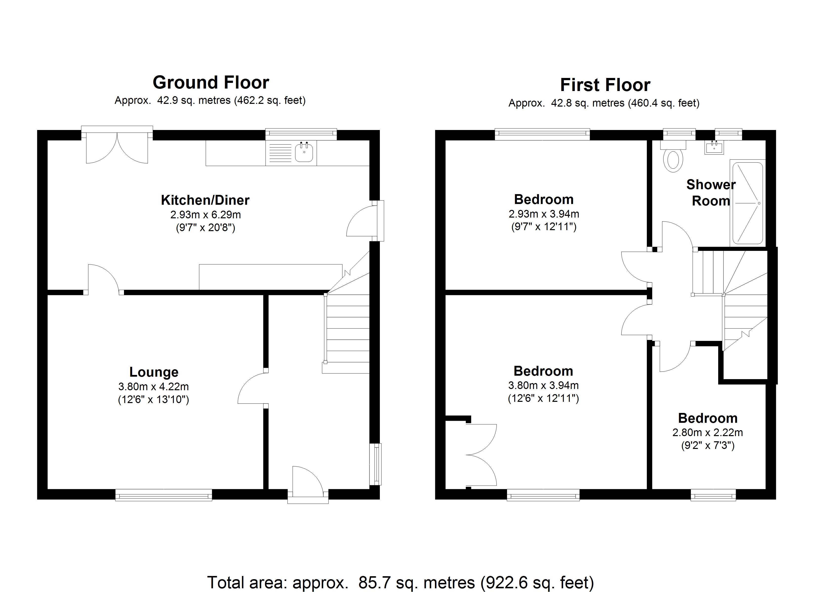 Floorplan for Oakley, Kenilworth