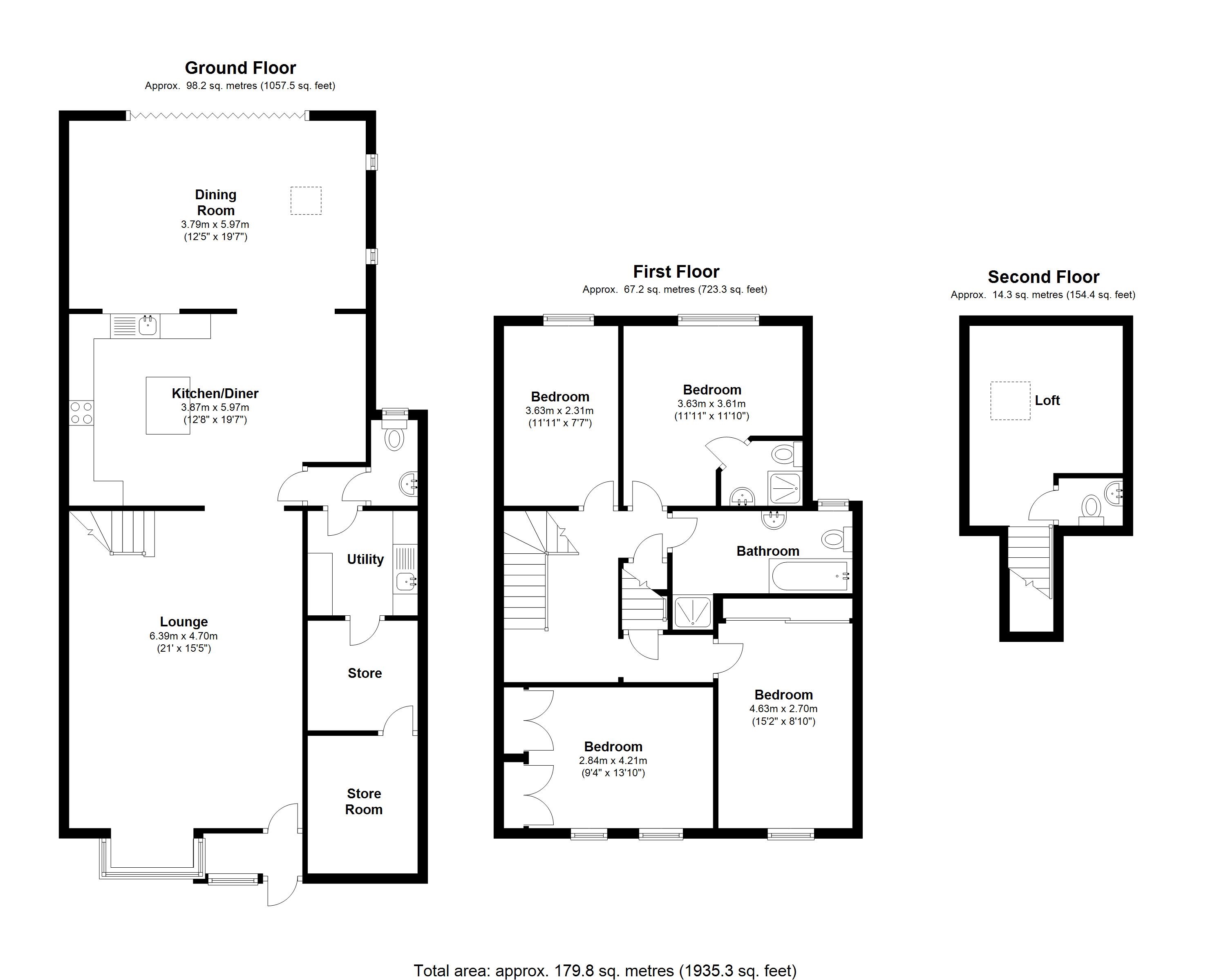 Floorplan for Kenilworth Road, Balsall Common