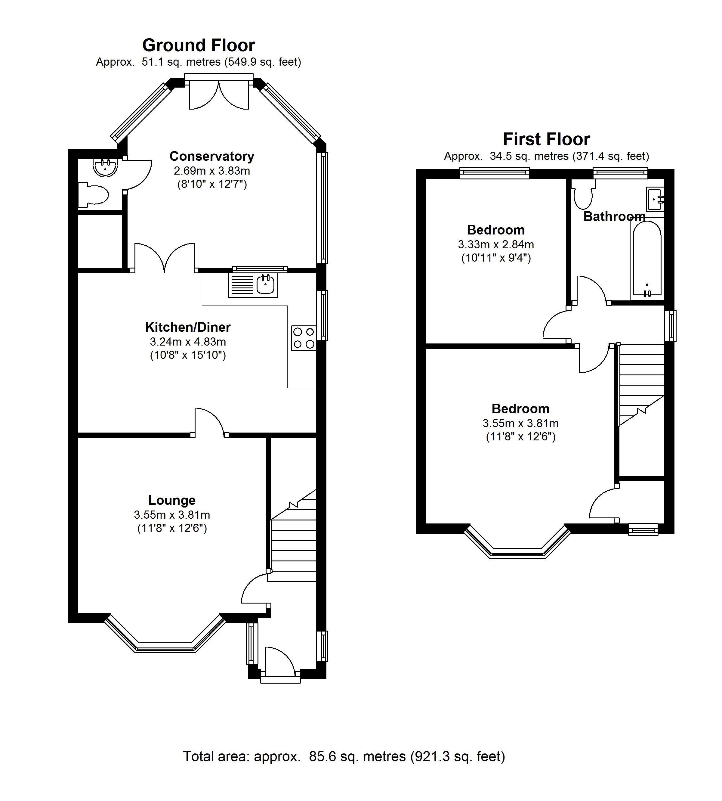 Floorplan for Shalford Road, Solihull