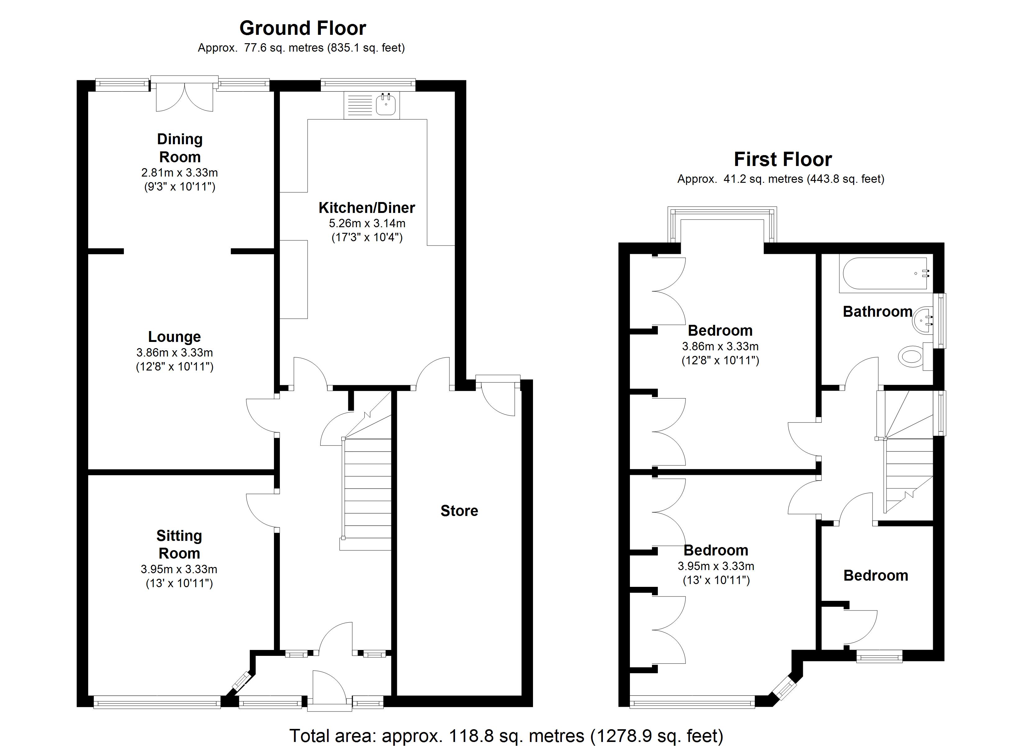 Floorplan for Castle Lane, Solihull