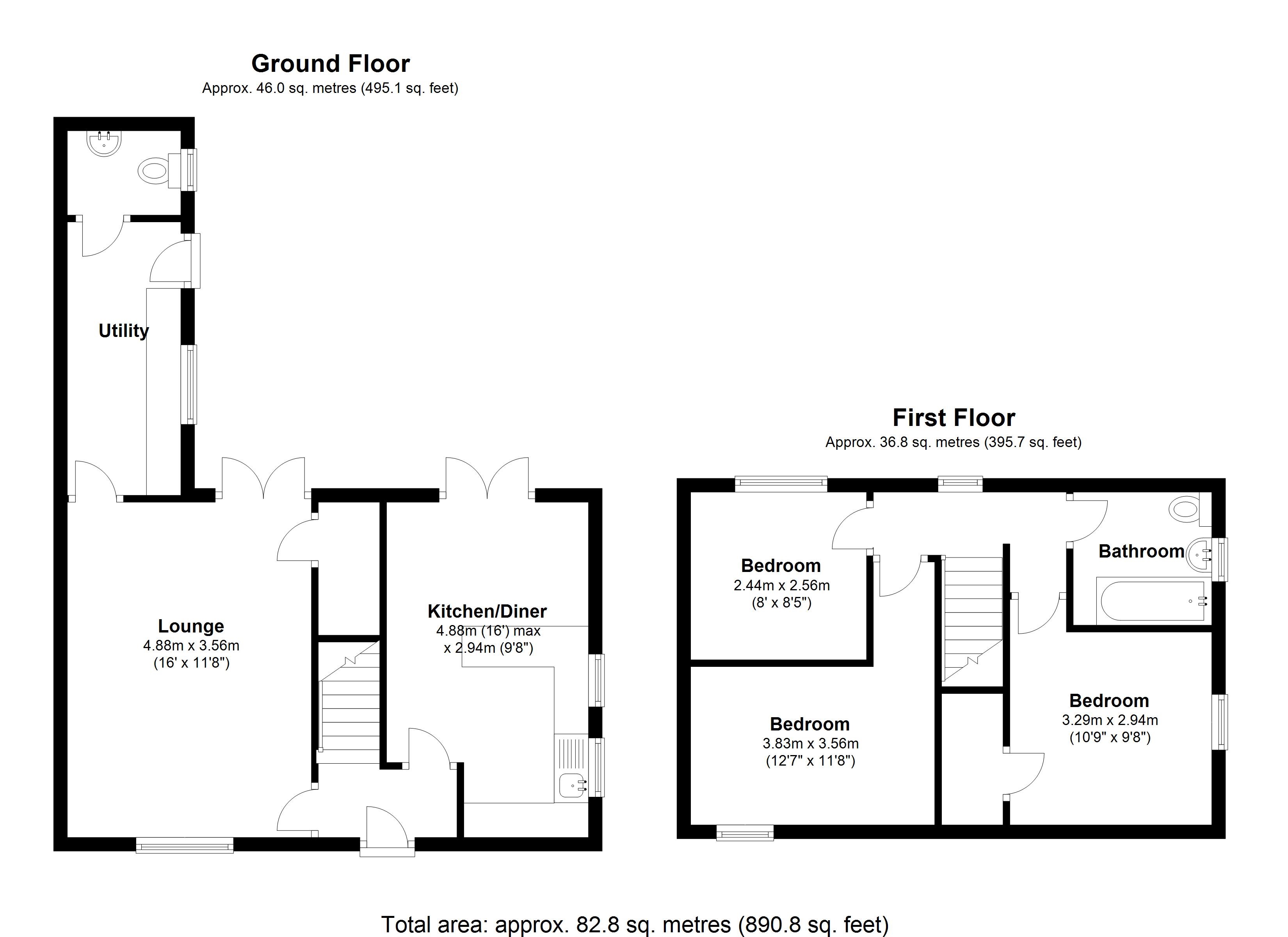 Floorplan for new cottages, evesham