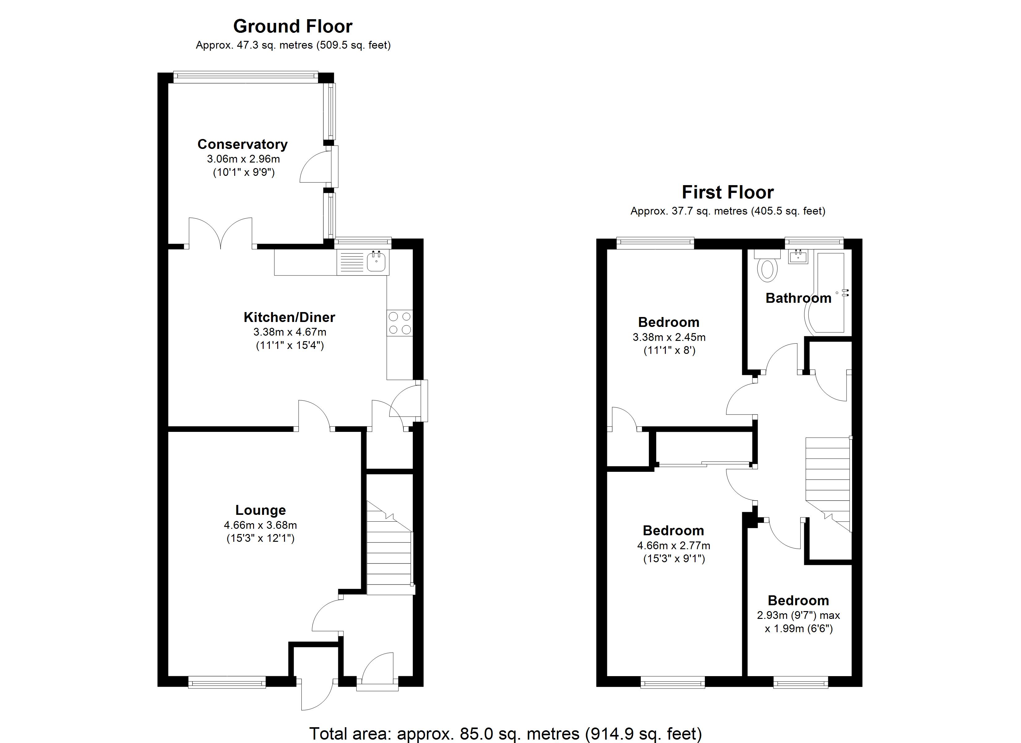 Floorplan for Mitford Drive, Solihull