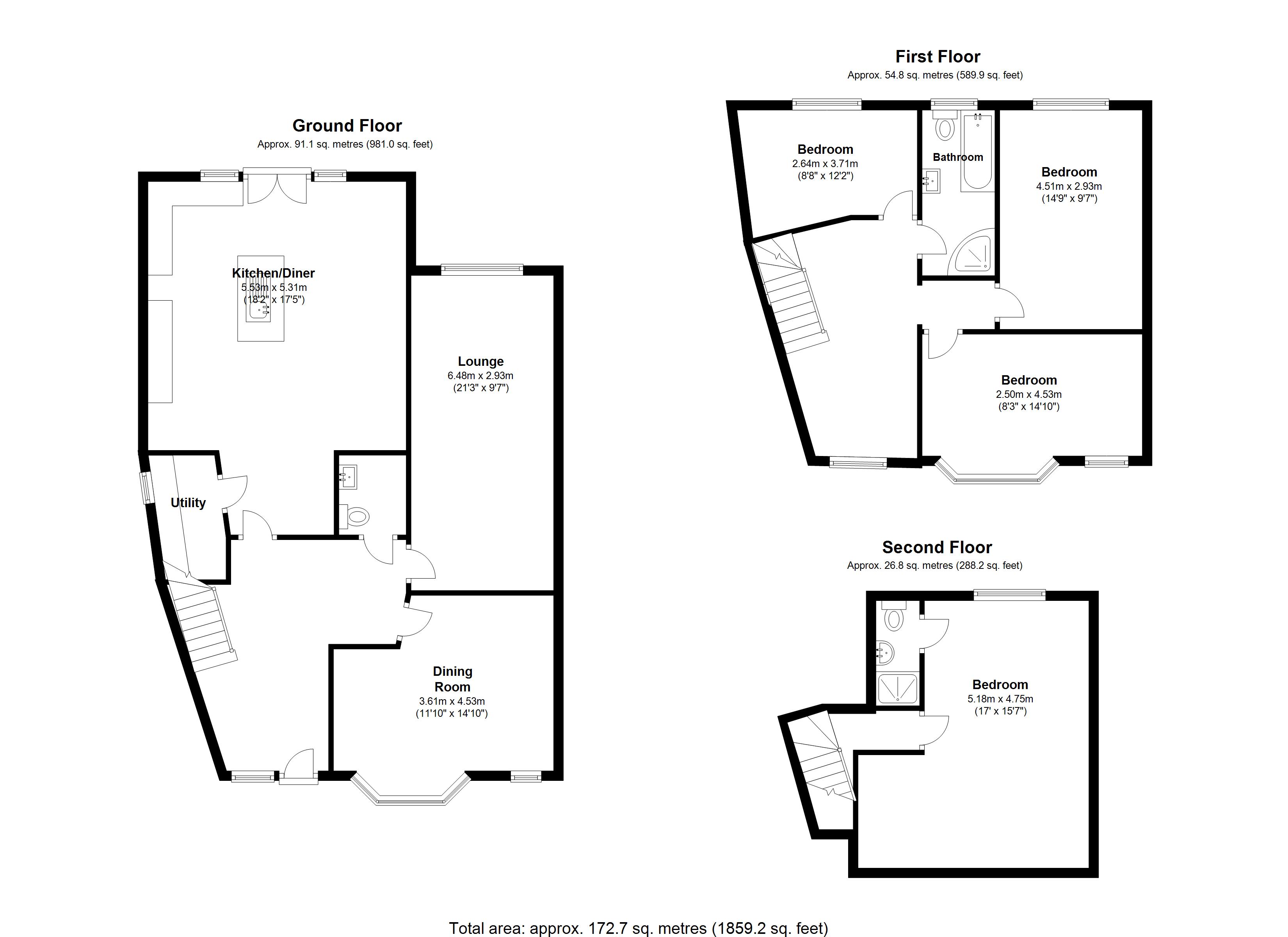 Floorplan for Hermitage Road, Solihull