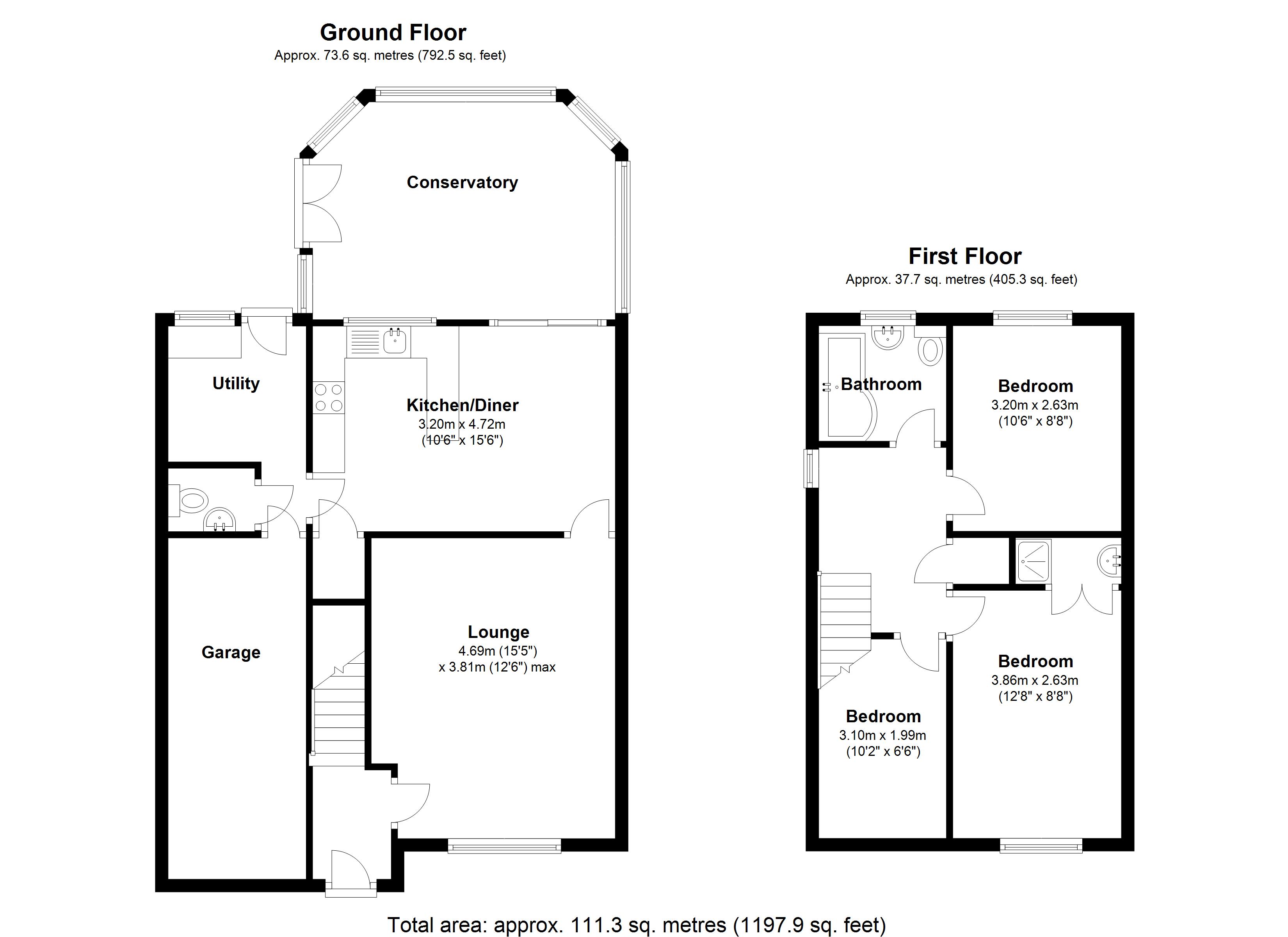 Floorplan for Bissell Close, Birmingham