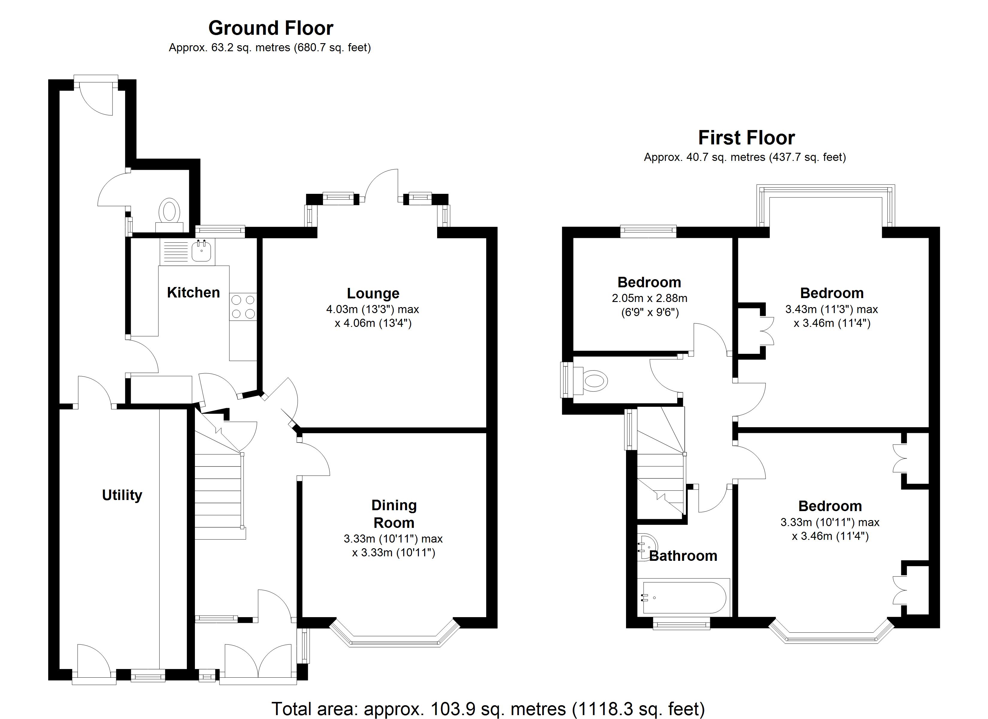Floorplan for Arundel Crescent, Solihull