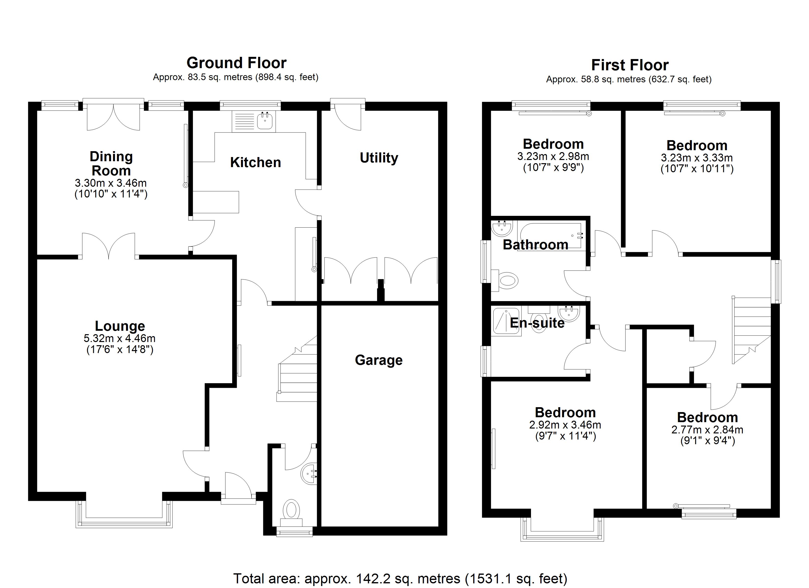 Floorplan for Hillwood Avenue, Solihull