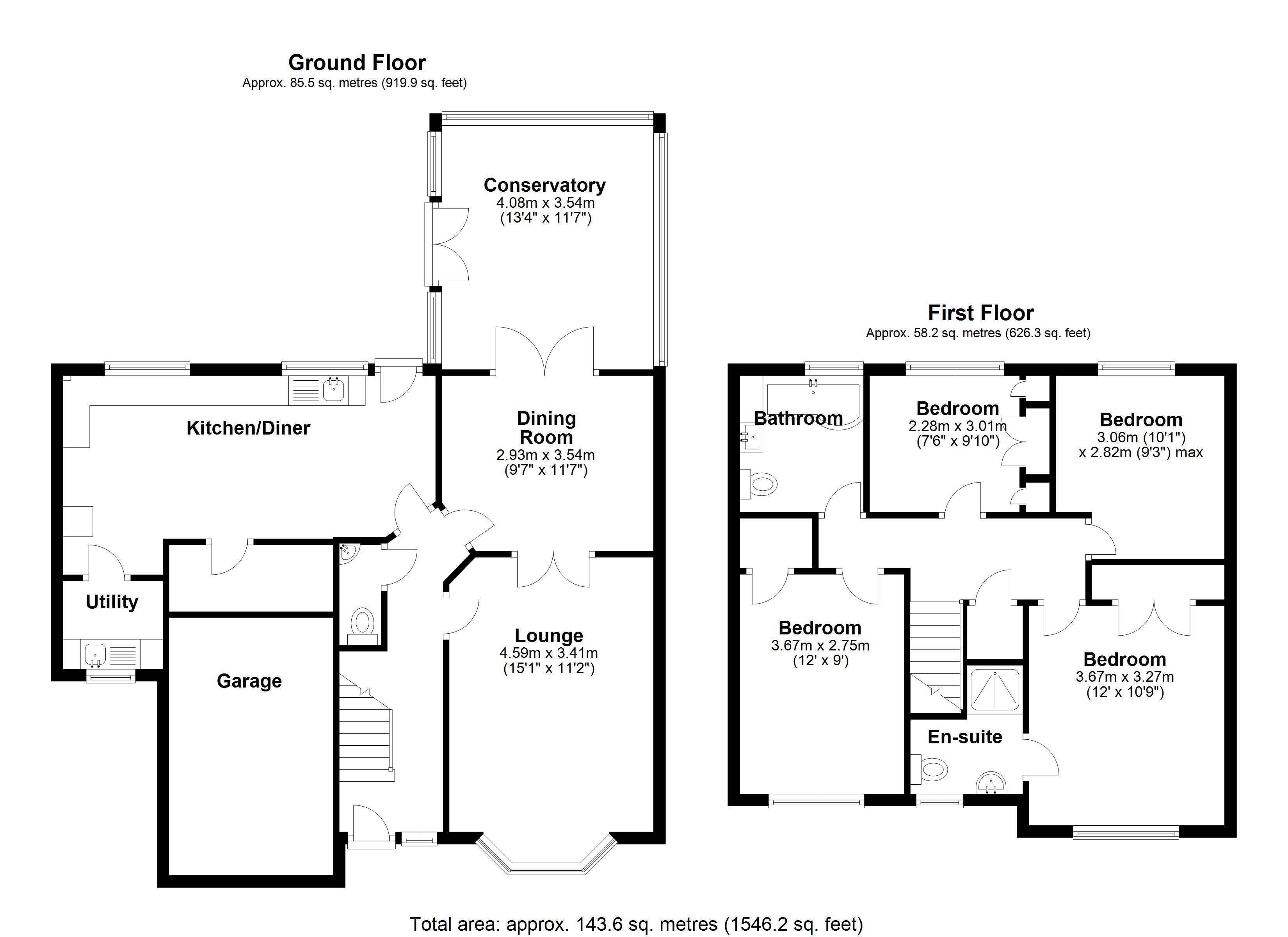 Floorplan for Huntley Drive, Solihull