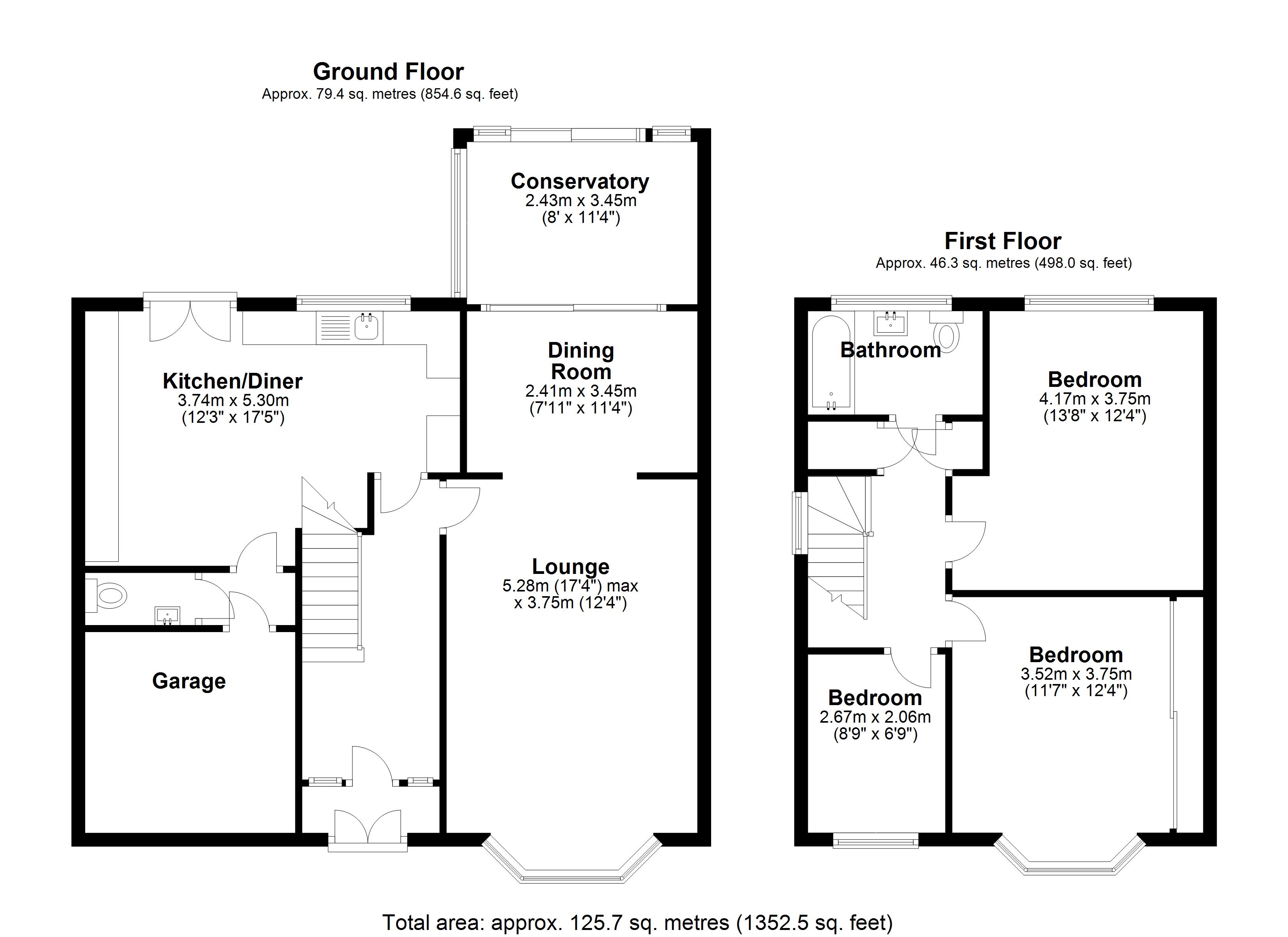 Floorplan for Brentwood Close, Solihull