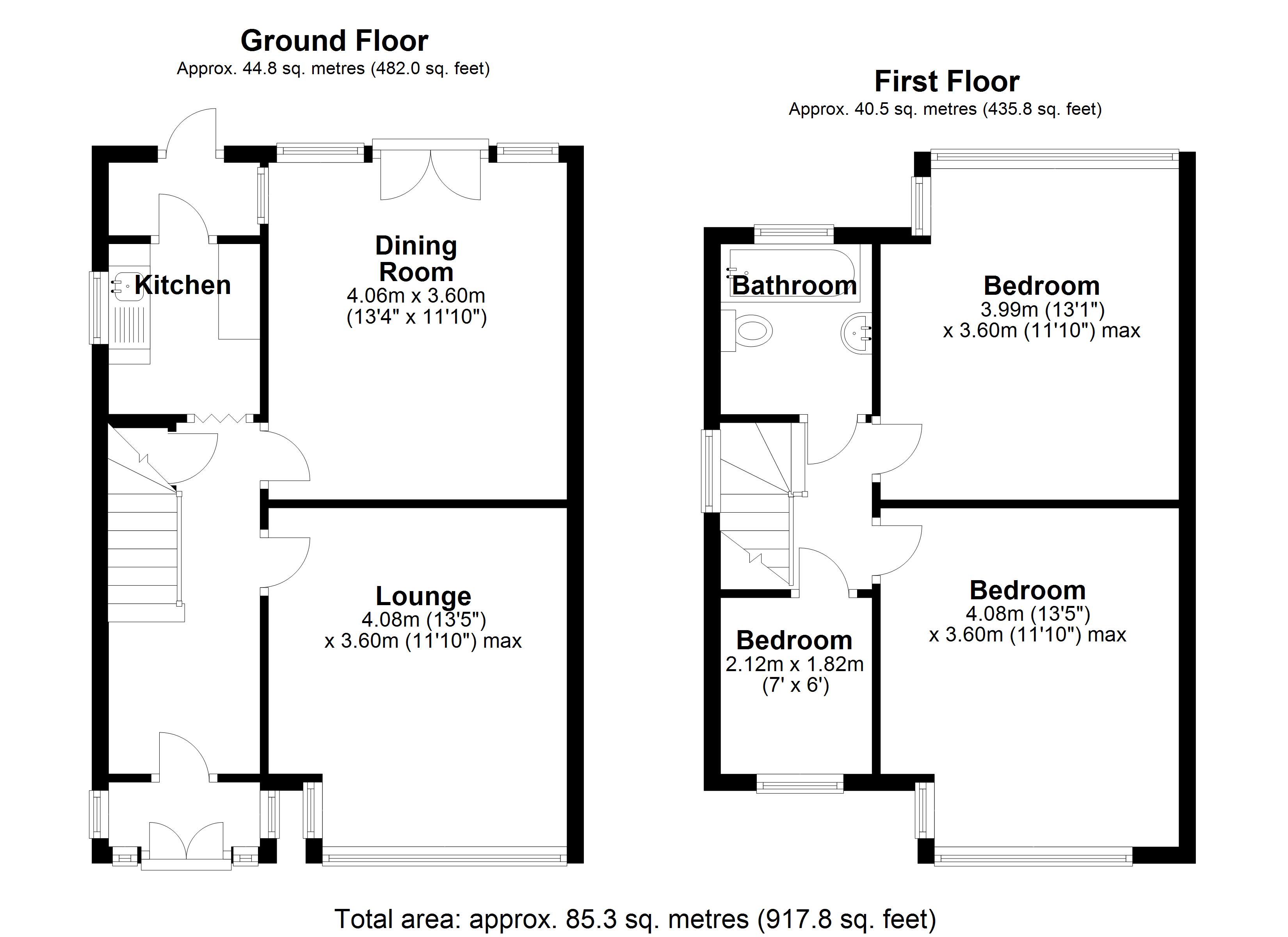 Floorplan for Pierce Avenue, Solihull