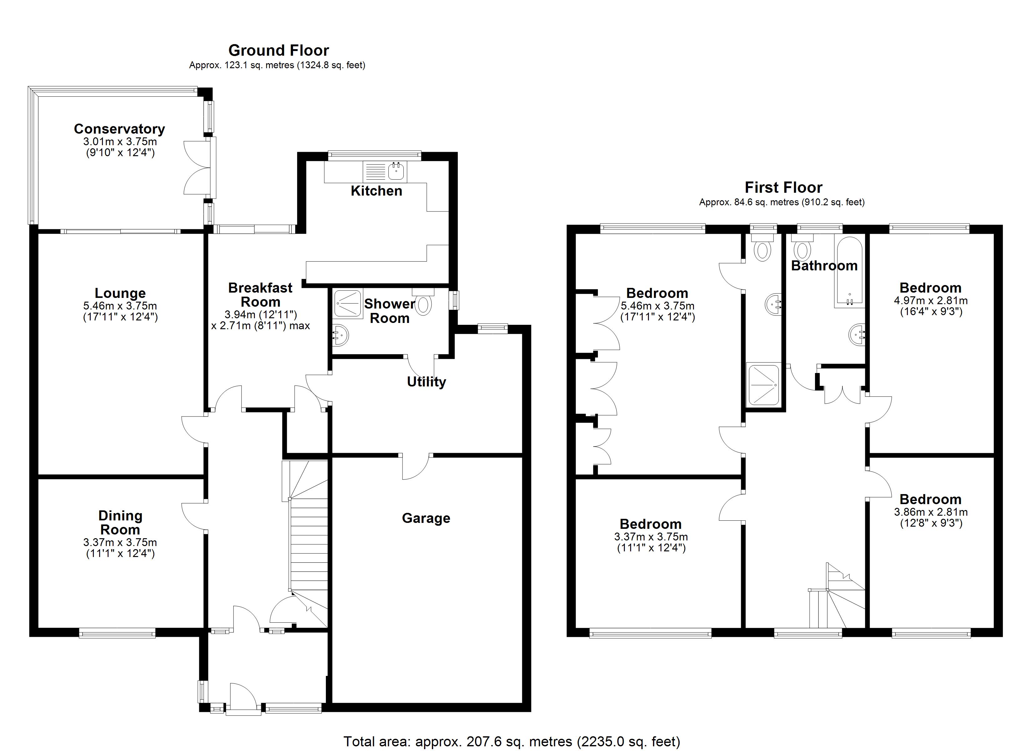 Floorplan for Links Drive, Solihull