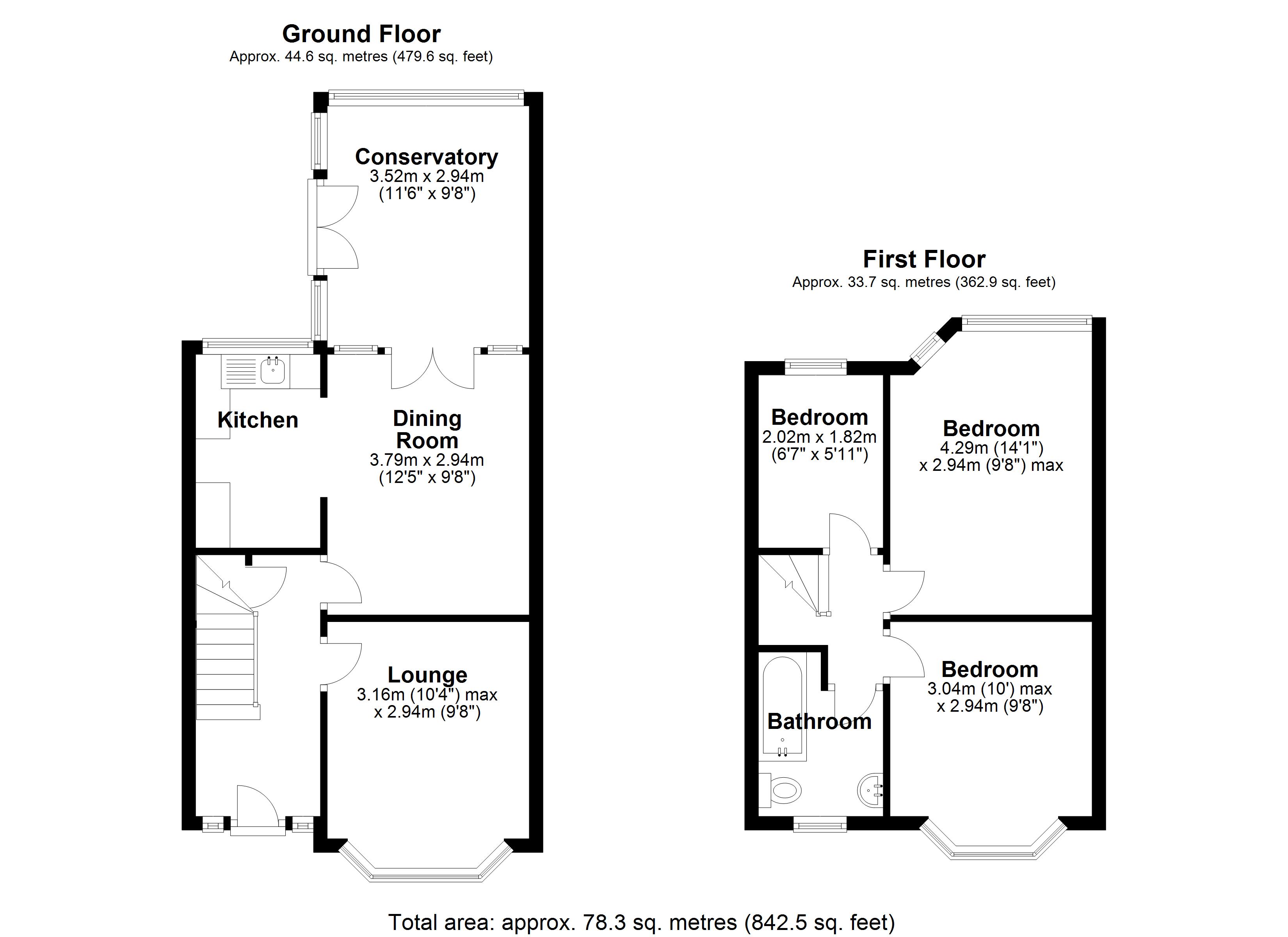 Floorplan for Bryn Arden Road, Birmingham