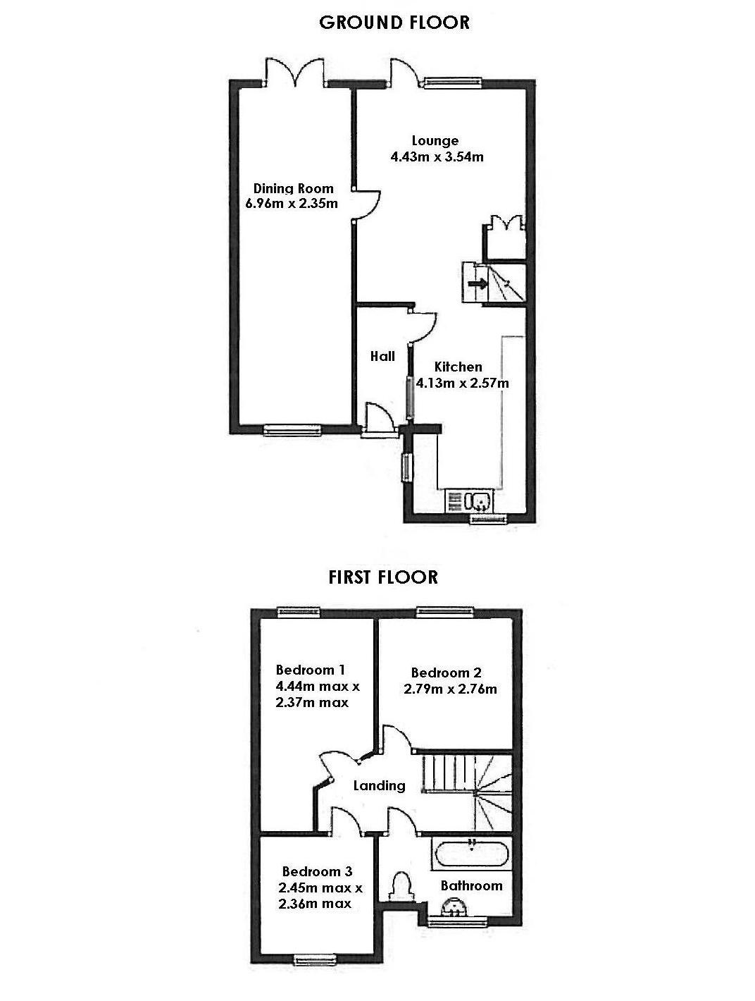 Floorplan for Tilesford Close, Monkspath