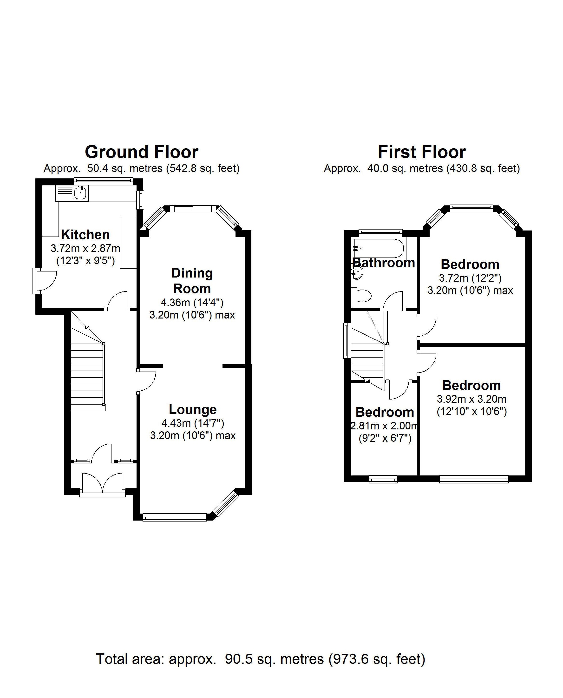 Floorplan for Pierce Avenue, Solihull