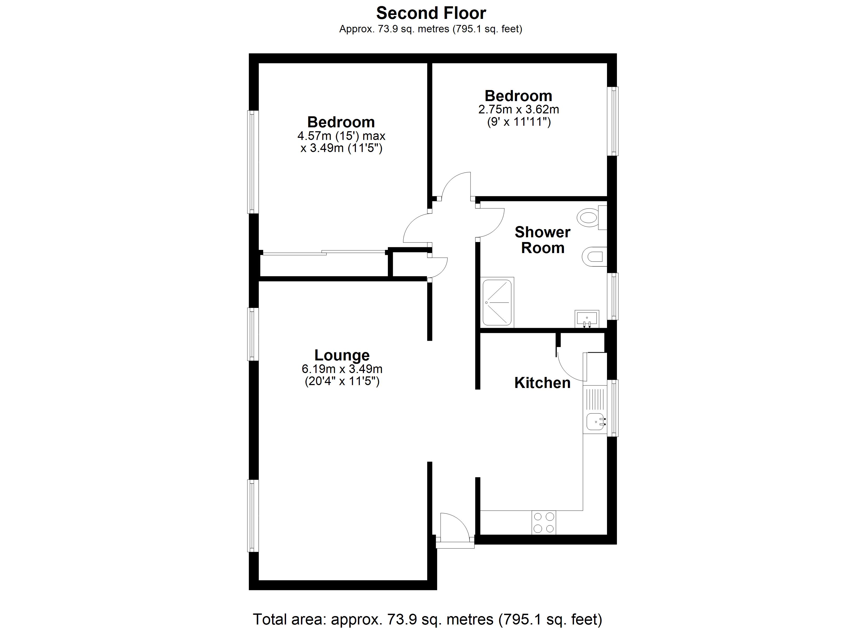 Floorplan for Touchwood Hall Close, Solihull