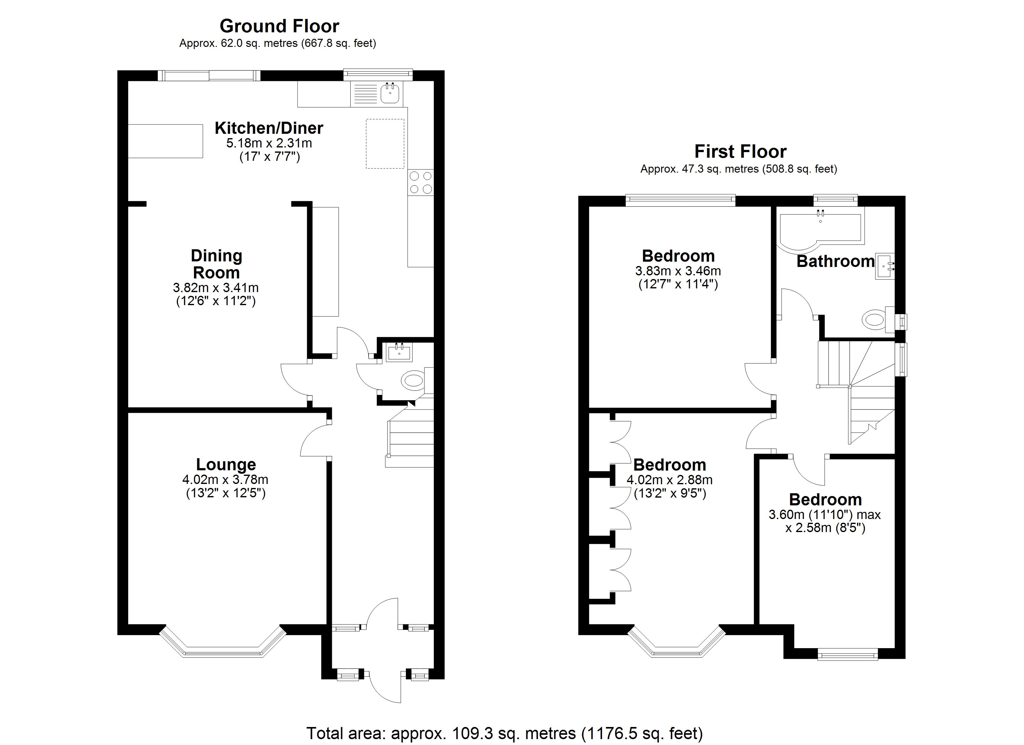 Floorplan for Clinton Lane, Kenilworth