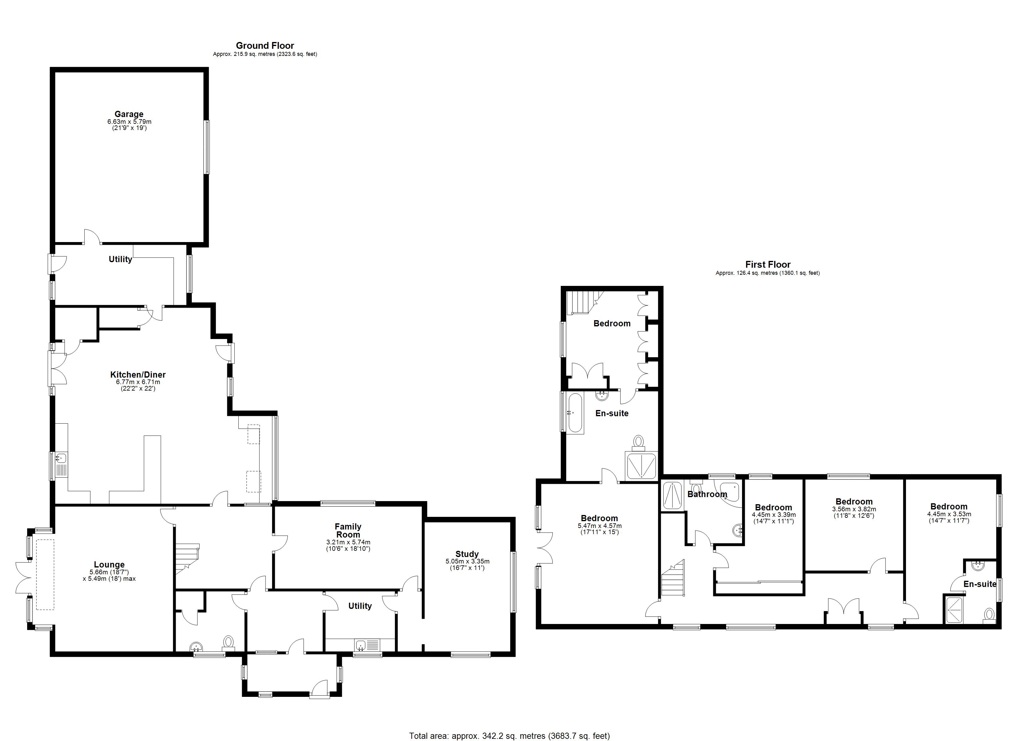 Floorplan for Low Road, Evesham