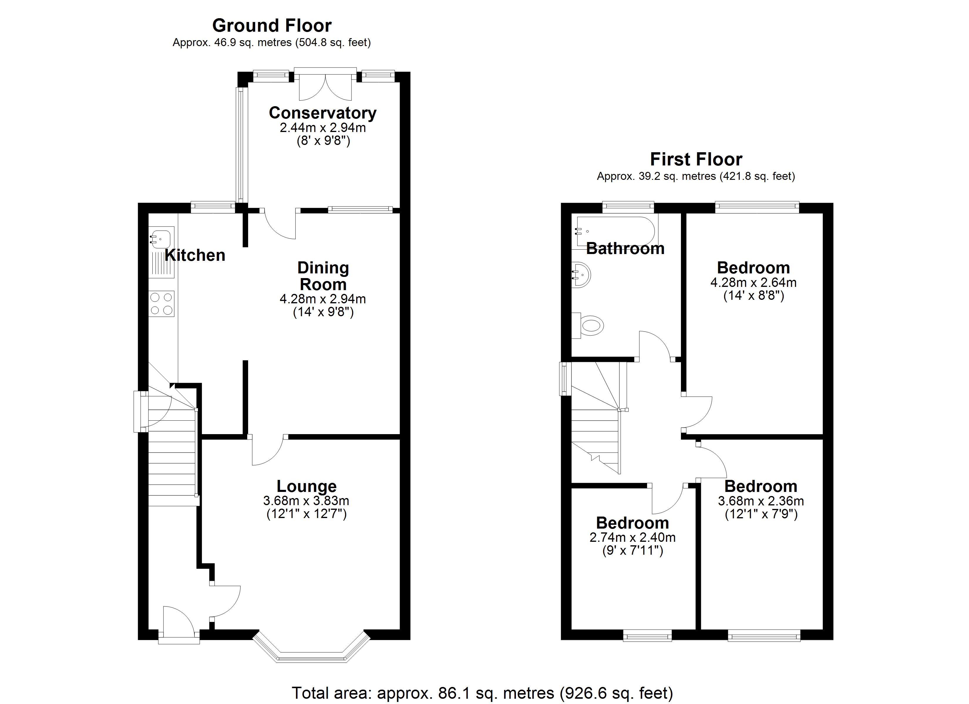 Floorplan for Chaffcombe Road, Birmingham