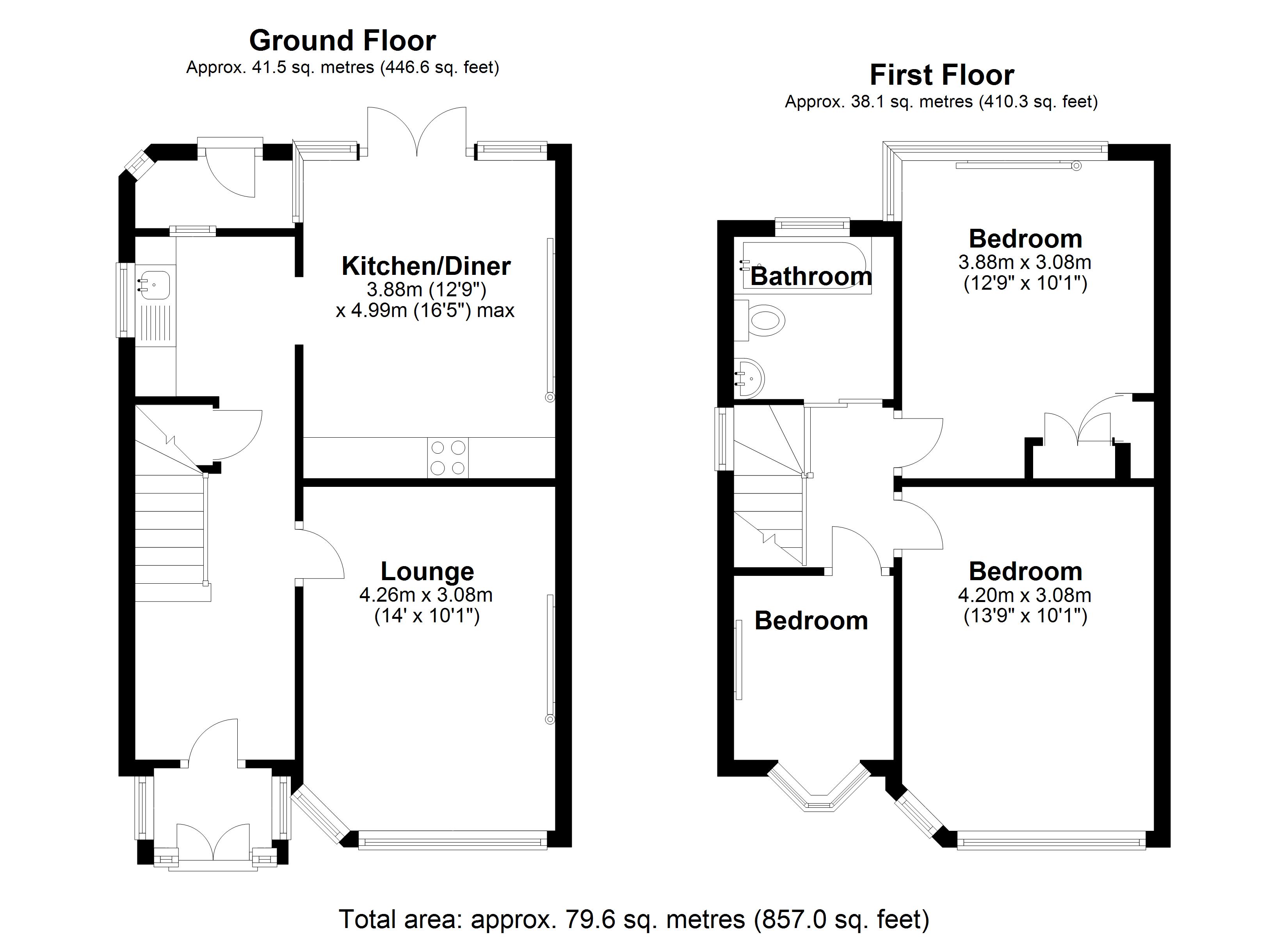 Floorplan for Pierce Avenue, Solihull