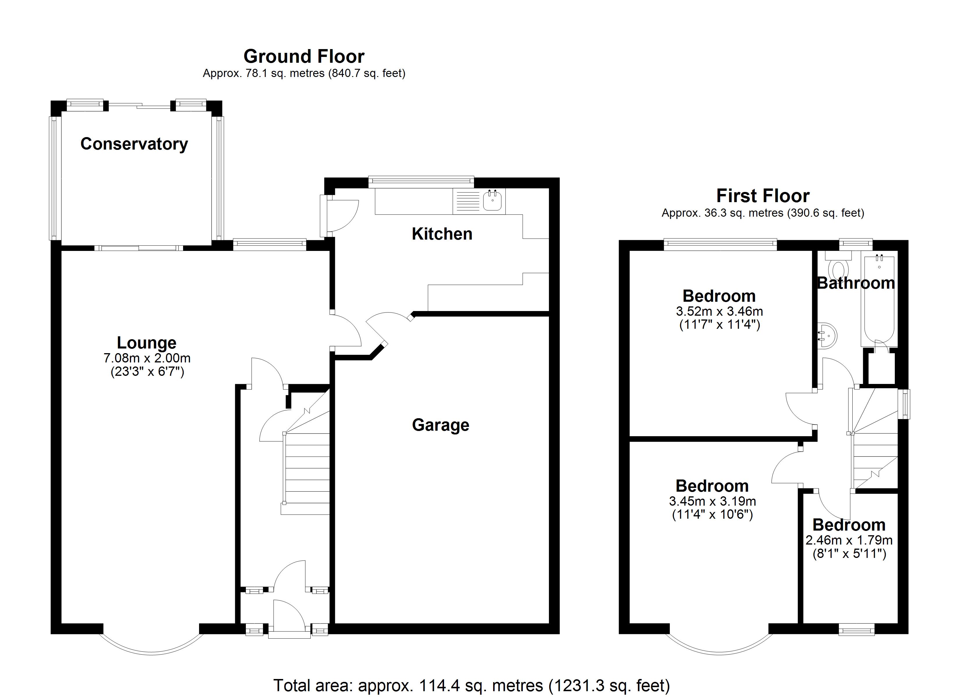 Floorplan for Delrene Road, Solihull