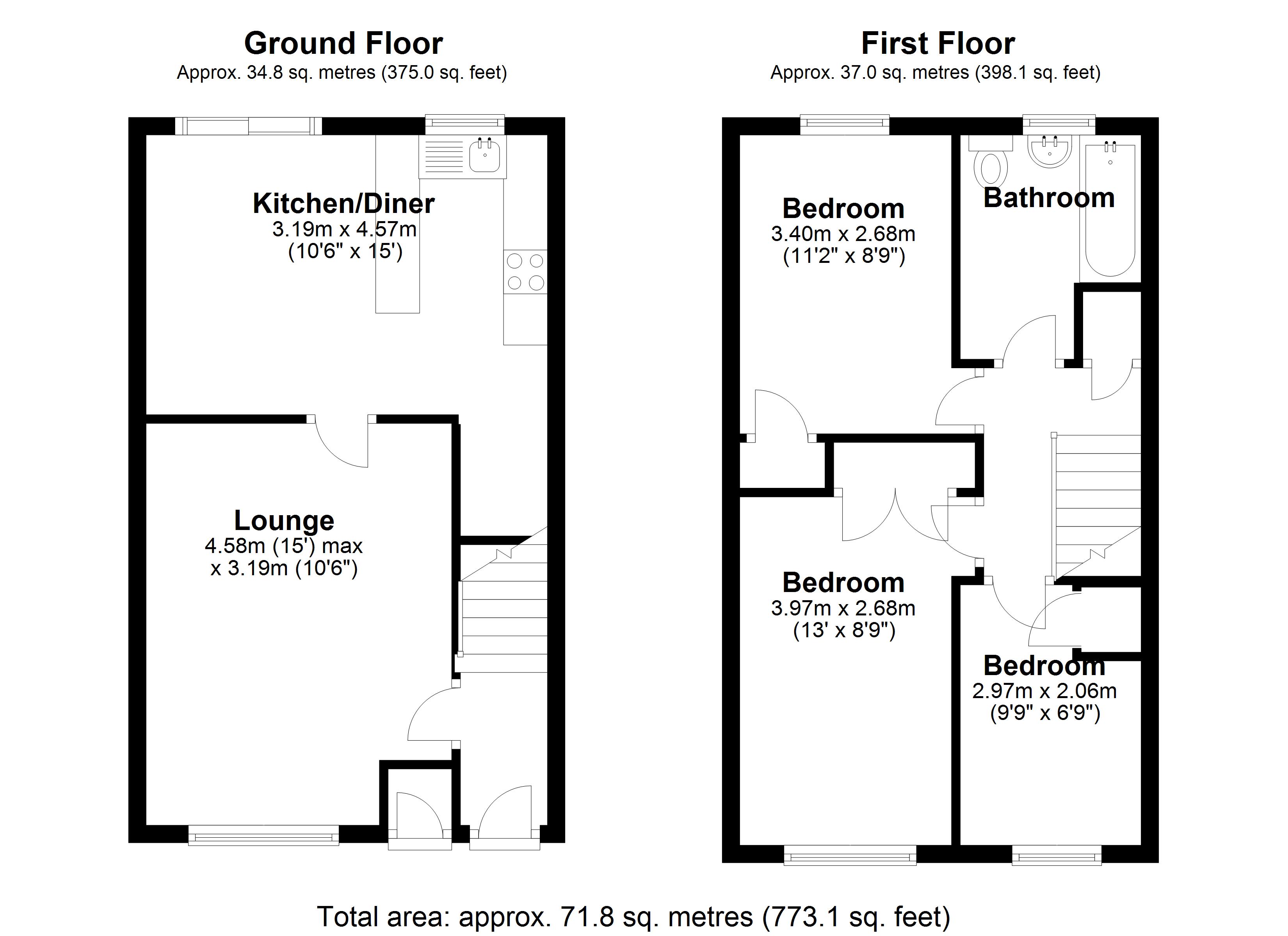 Floorplan for Rouncil Close, Solihull