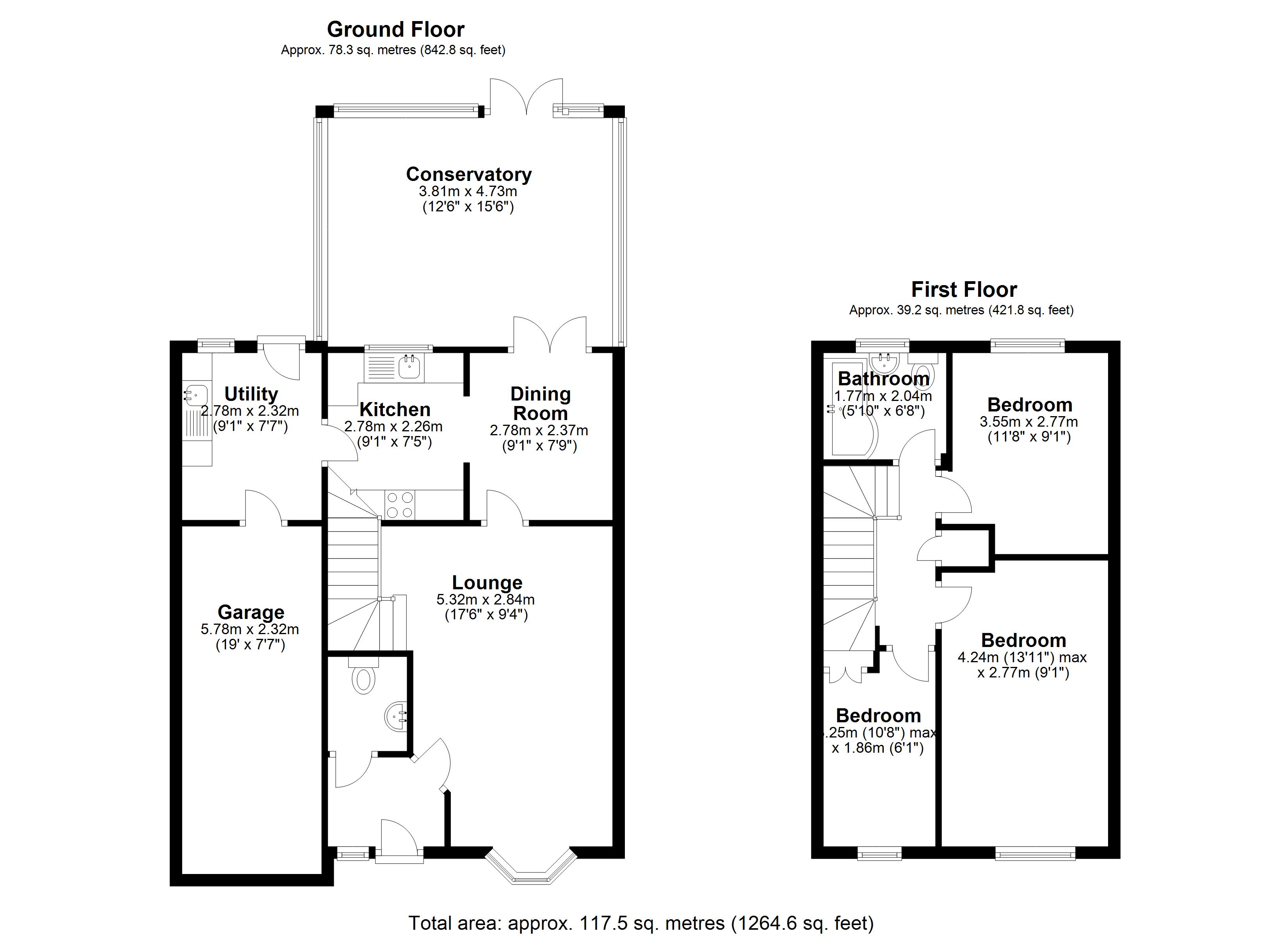 Floorplan for Kiln Close, Nuneaton