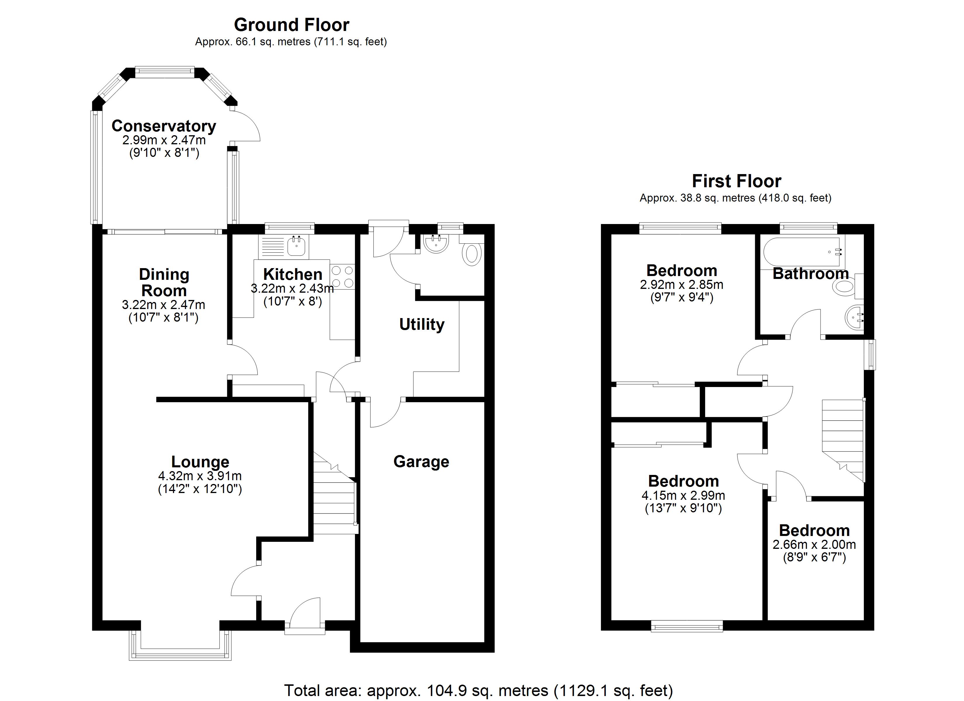 Floorplan for Bonneville Close, Coventry