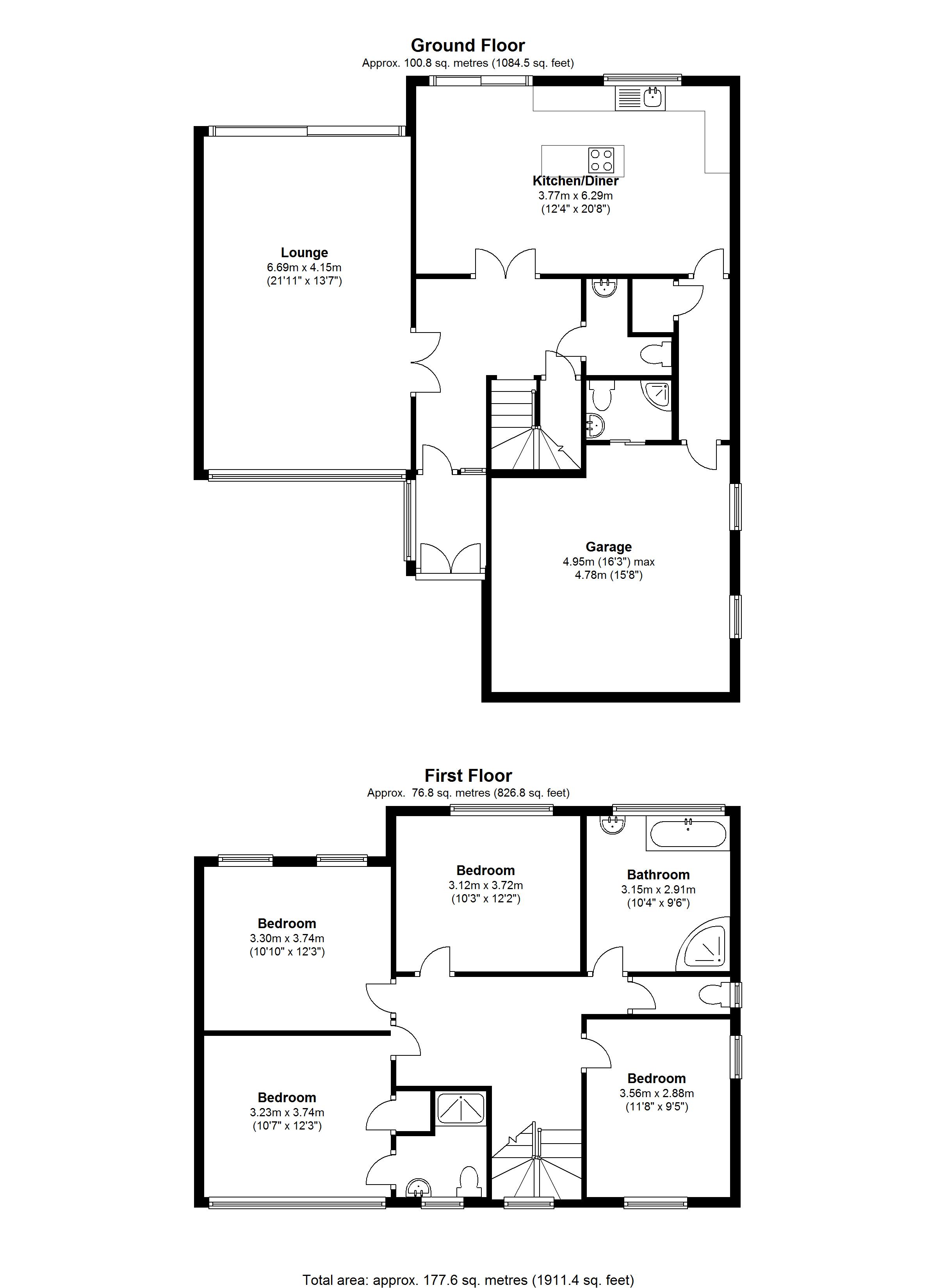 Floorplan for Links Drive, Solihull