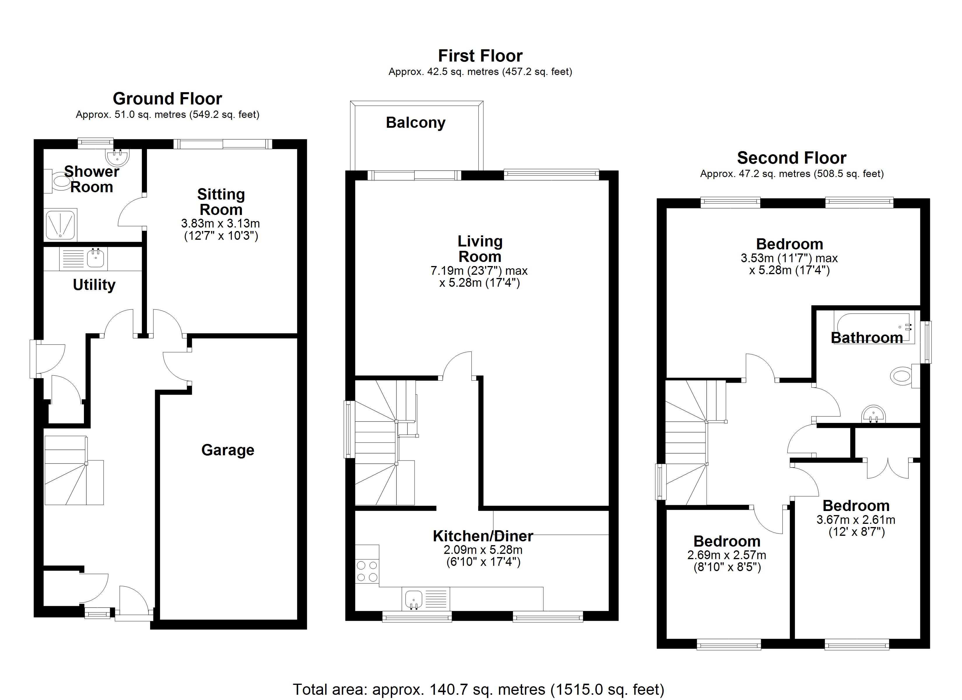 Floorplan for Oakland Close, Solihull
