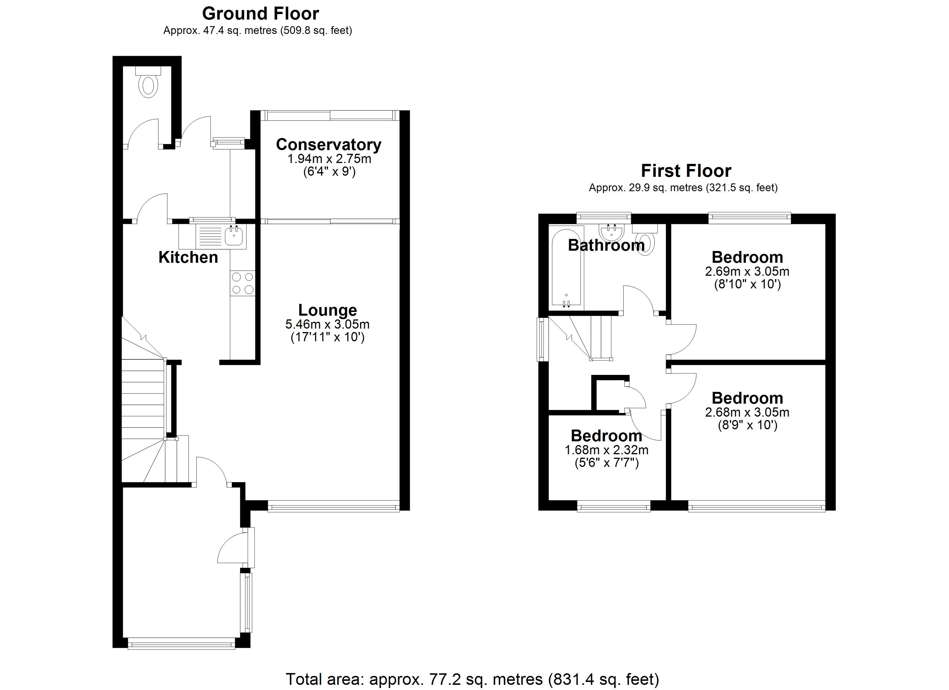 Floorplan for Shustoke Road, Solihull