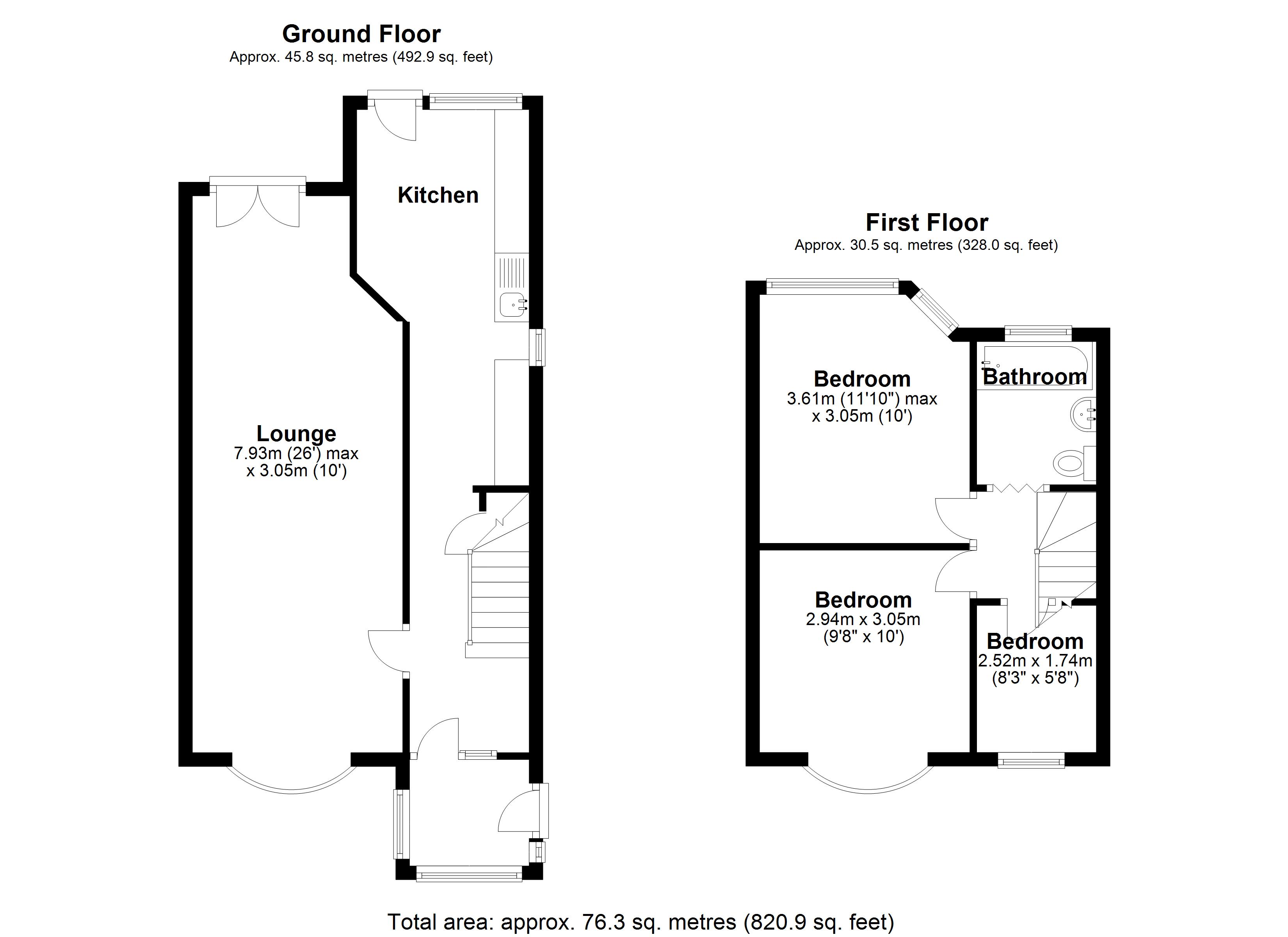 Floorplan for Trysull Avenue, Birmingham